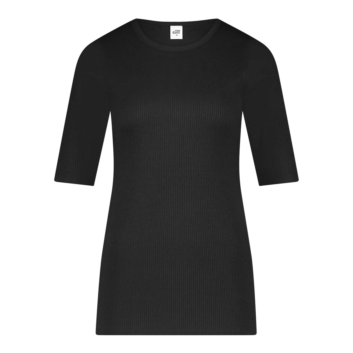 Thermo T-shirt zwart rib maat M