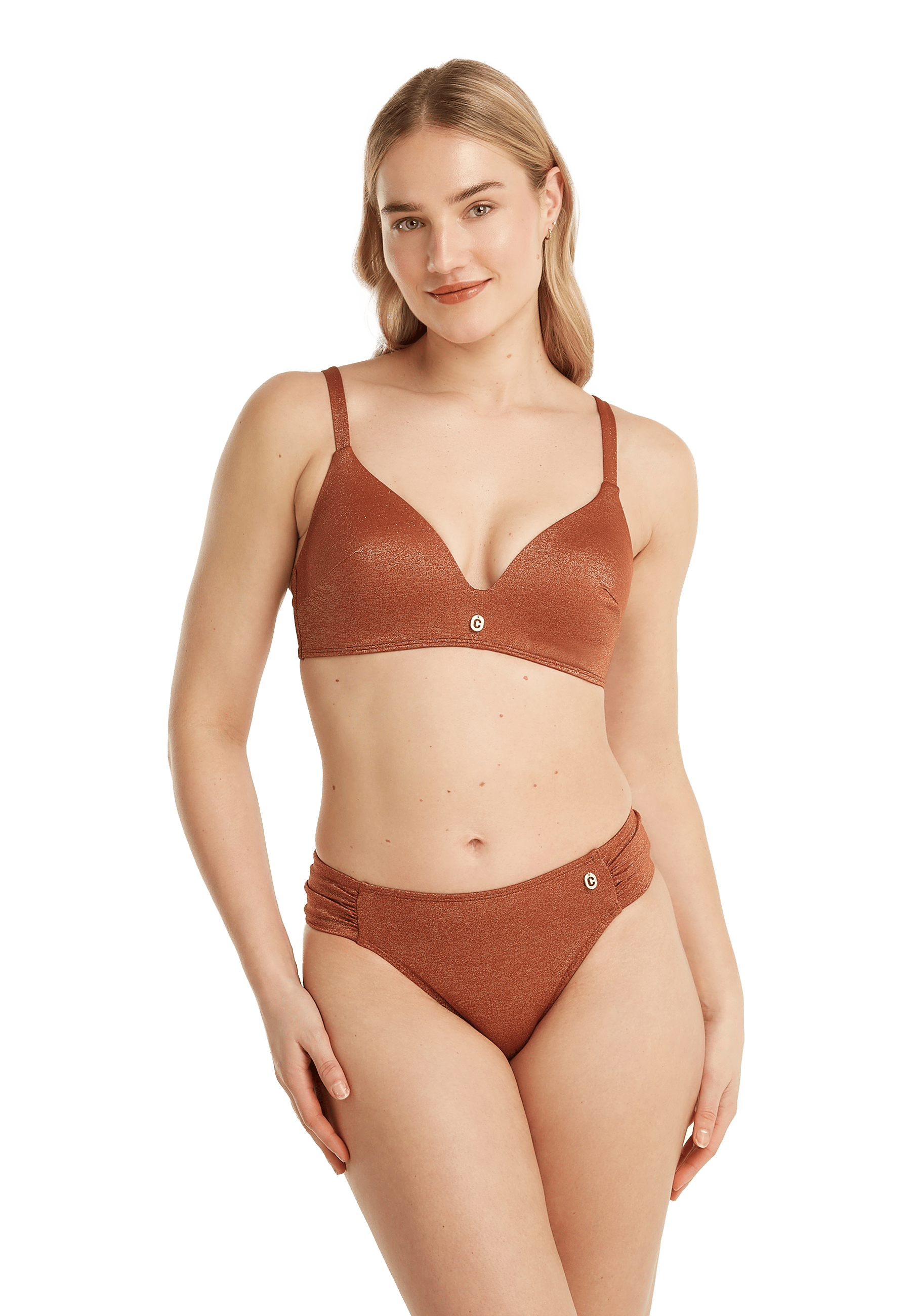 Sash bikini bottom warm caramel maat 38