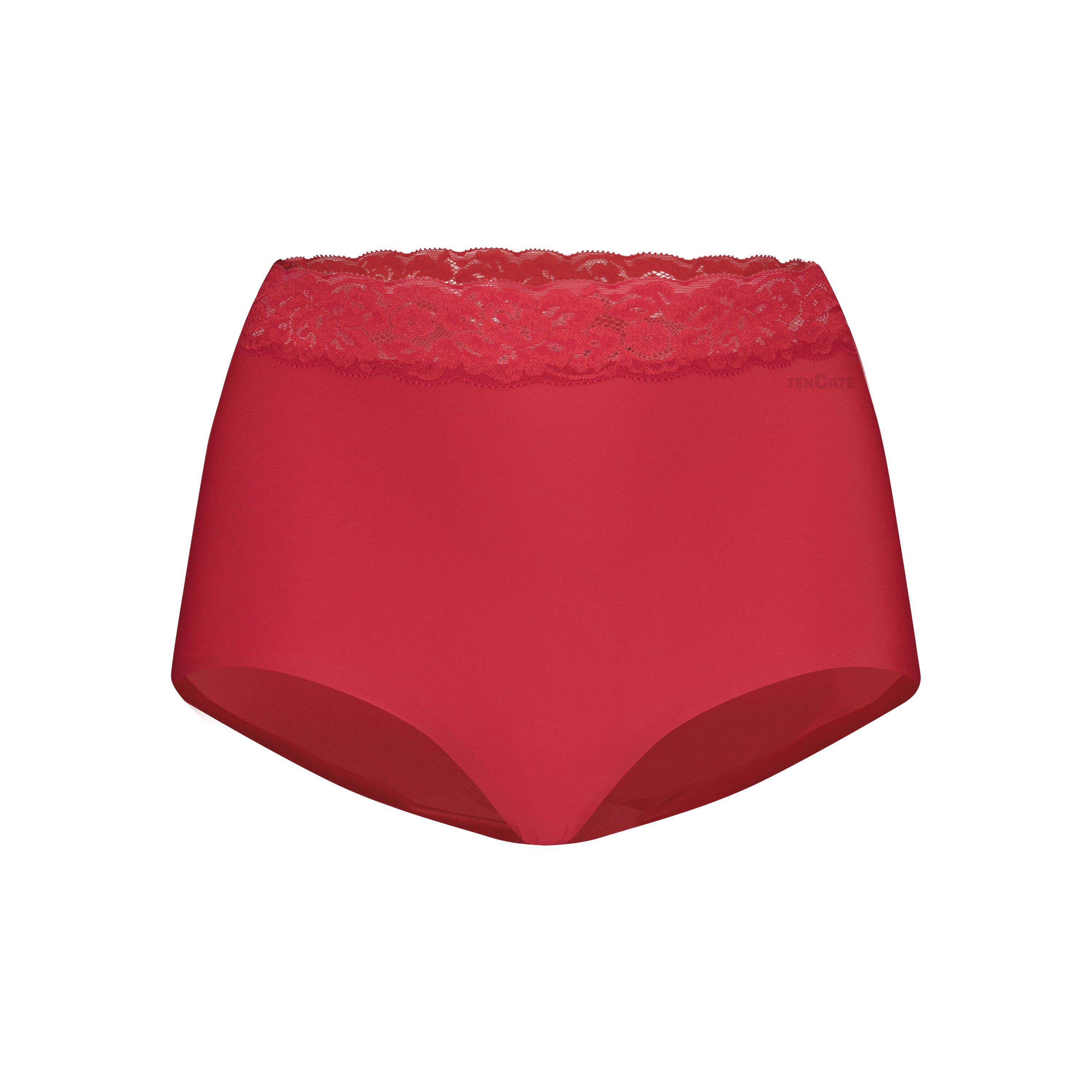 High waist met kant rood maat S