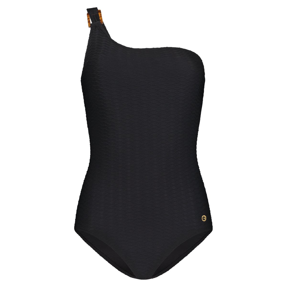 swimsuit one shoulder black snake maat 36