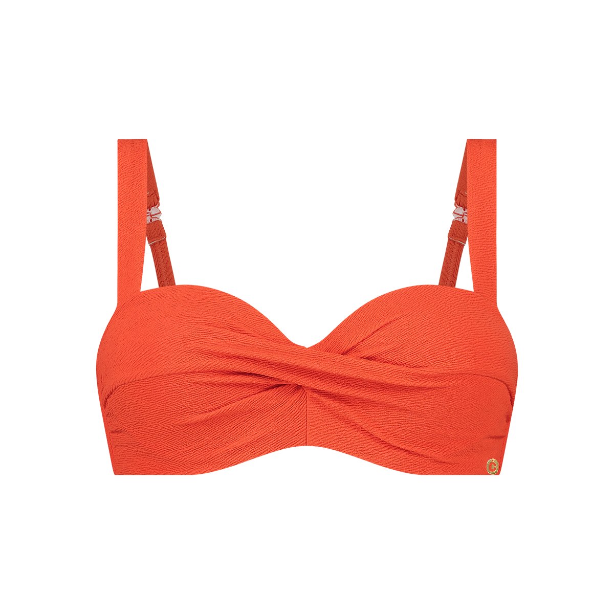 Twisted bikini top summer red relief maat 44B (90B)