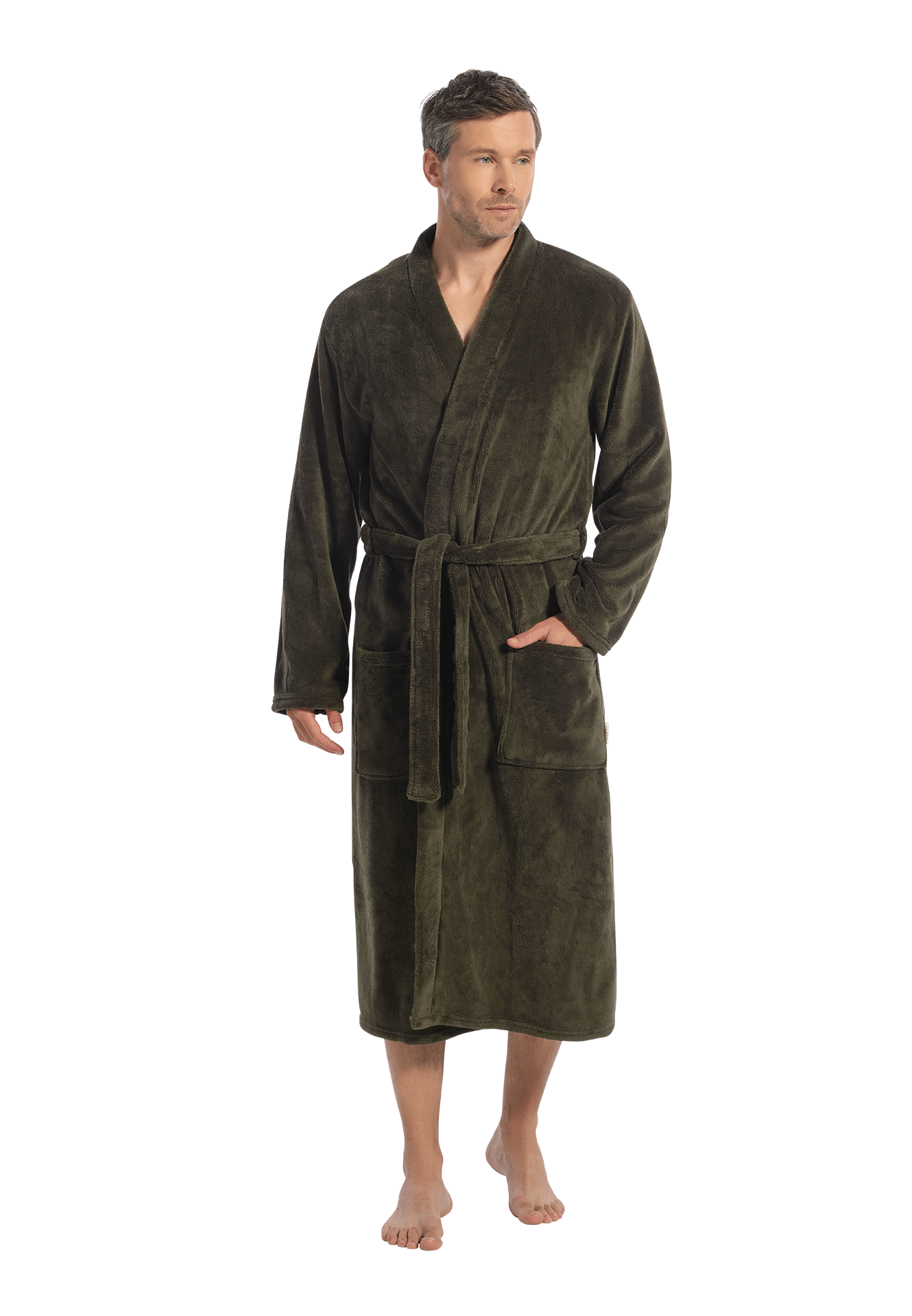 Badjas dark green maat M