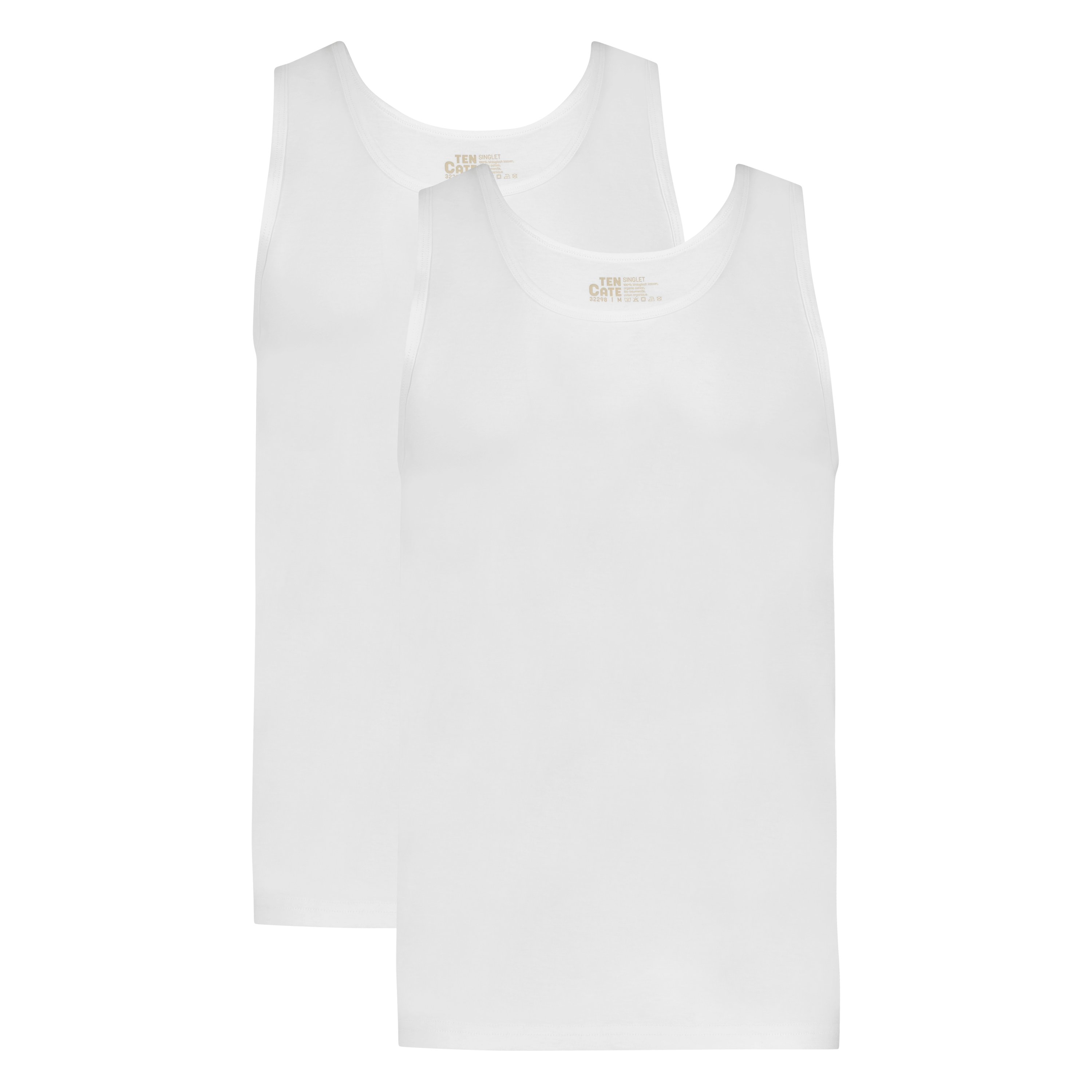 2 Pack Basics Heren singlet 32298 100% Biologisch katoenen heren onderhemd heren hemden wit