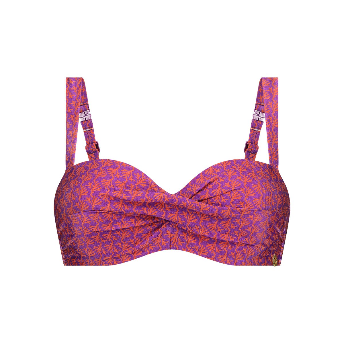 Twisted bikini top coral maat 38C (75C)