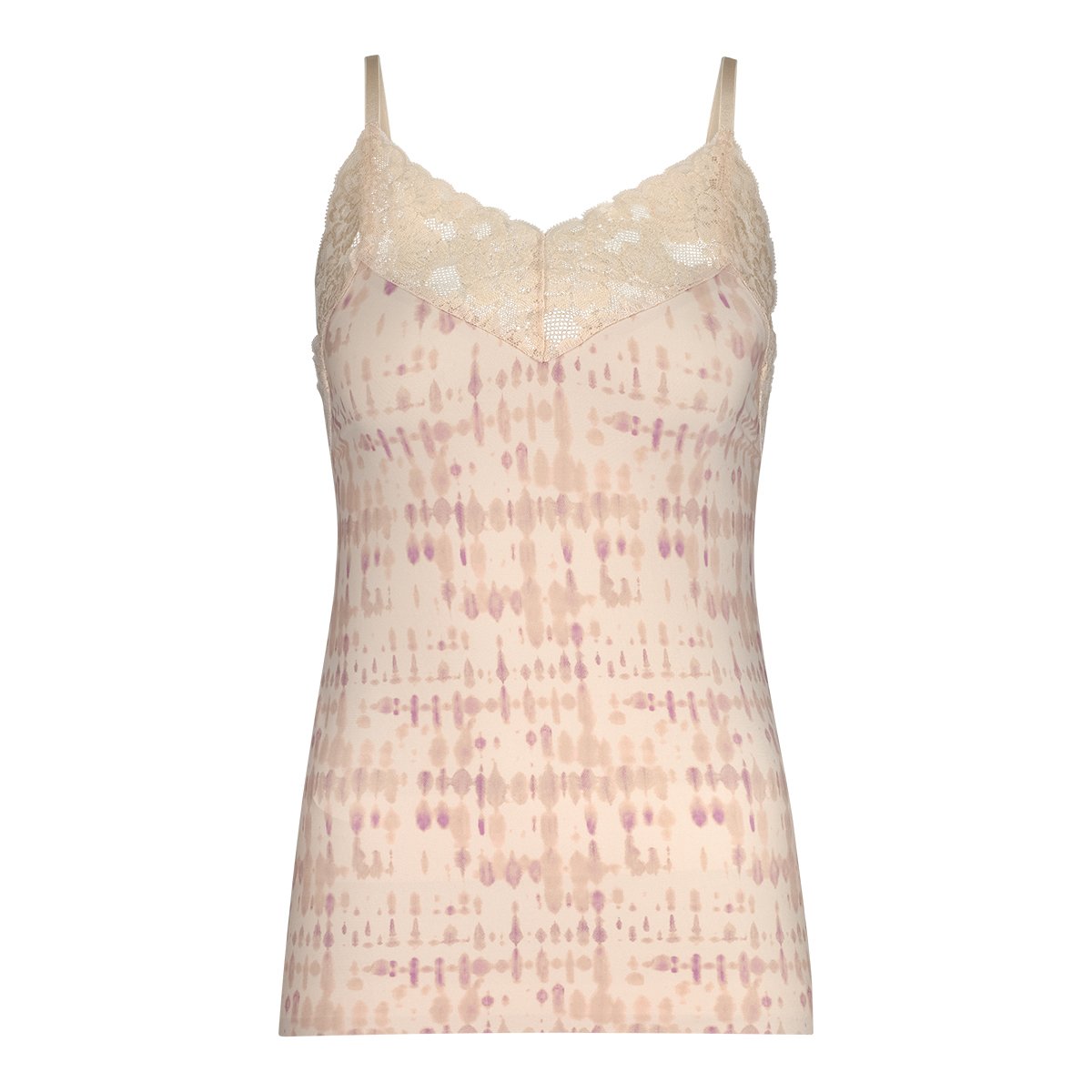 spaghetti top met kant v-neck powder blush batik maat S