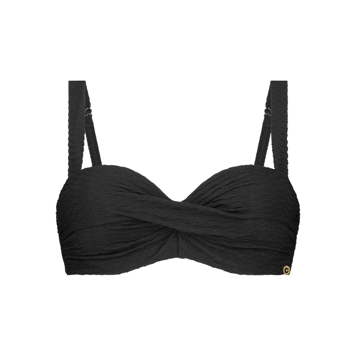 Twisted bikini top black snake maat 38D (75D)