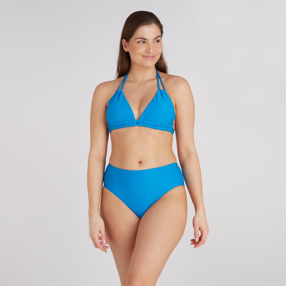 slide triangle bikini top blue snake