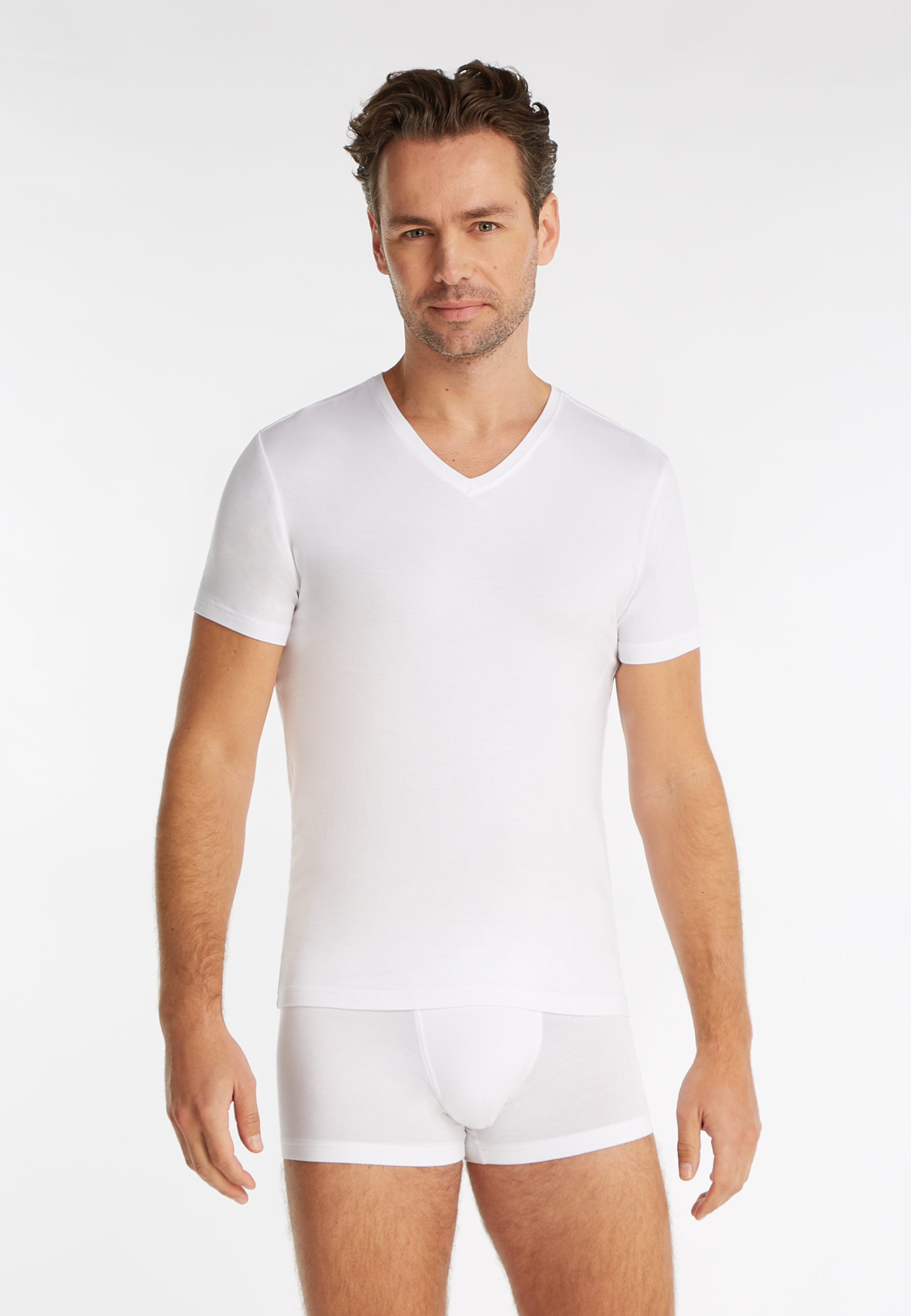 V-neck t-shirt wit  V-neck t-shirt wit