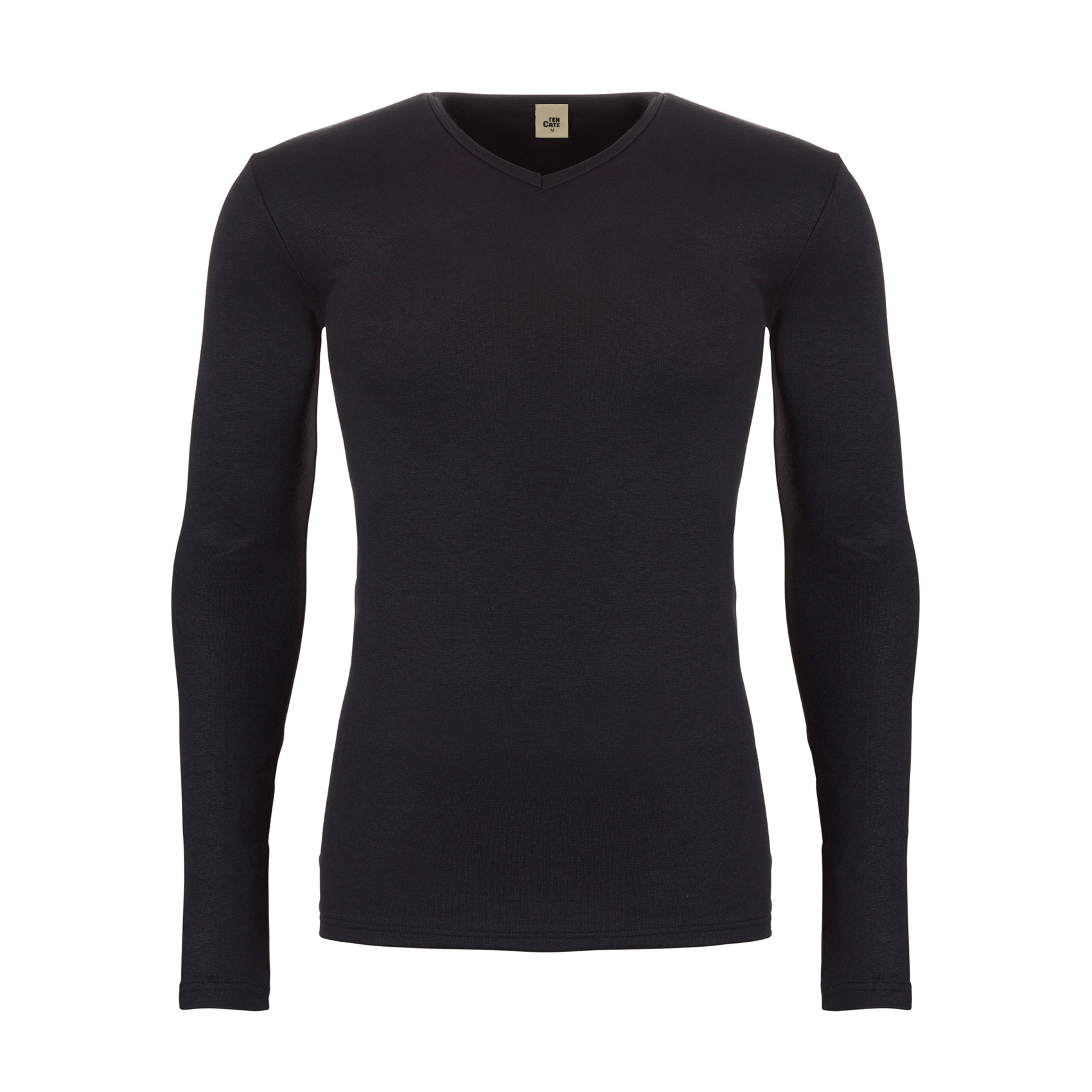 Thermo t-shirt lange mouwen v-hals zwart