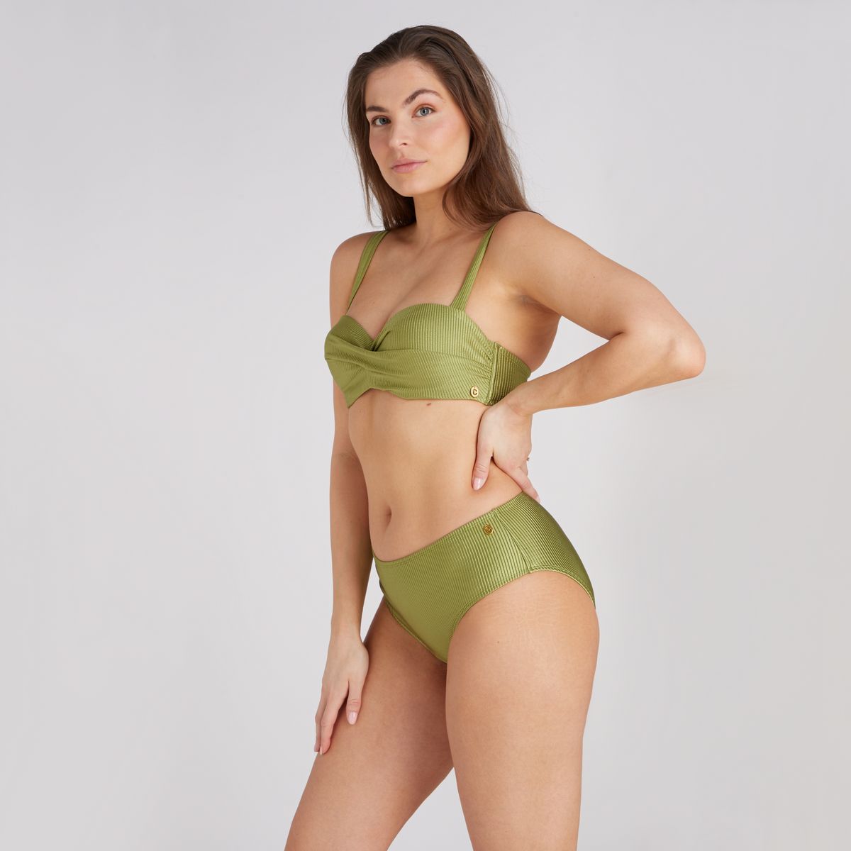 Bikini bottom midi shiny green