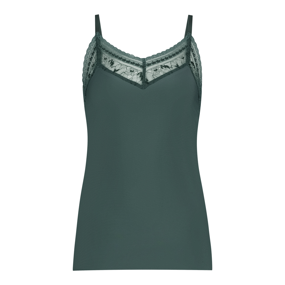 spaghetti top met kant v-neck soft green spaghetti top met kant v-neck soft green