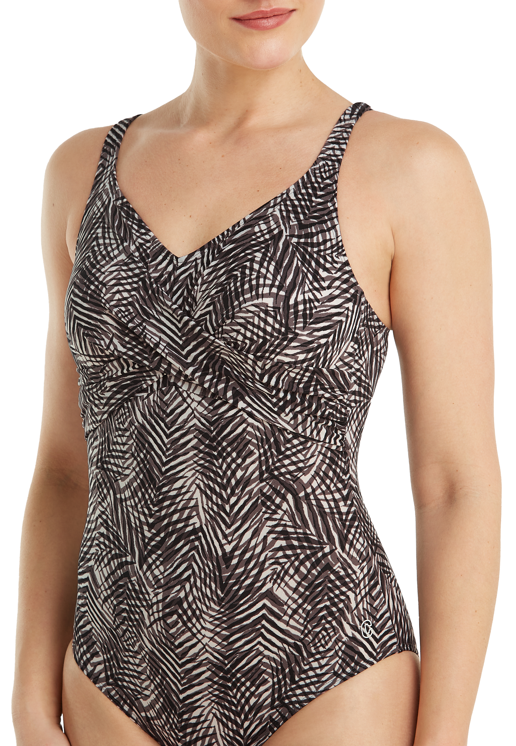 Badpak soft cup twisted summer leaves grey