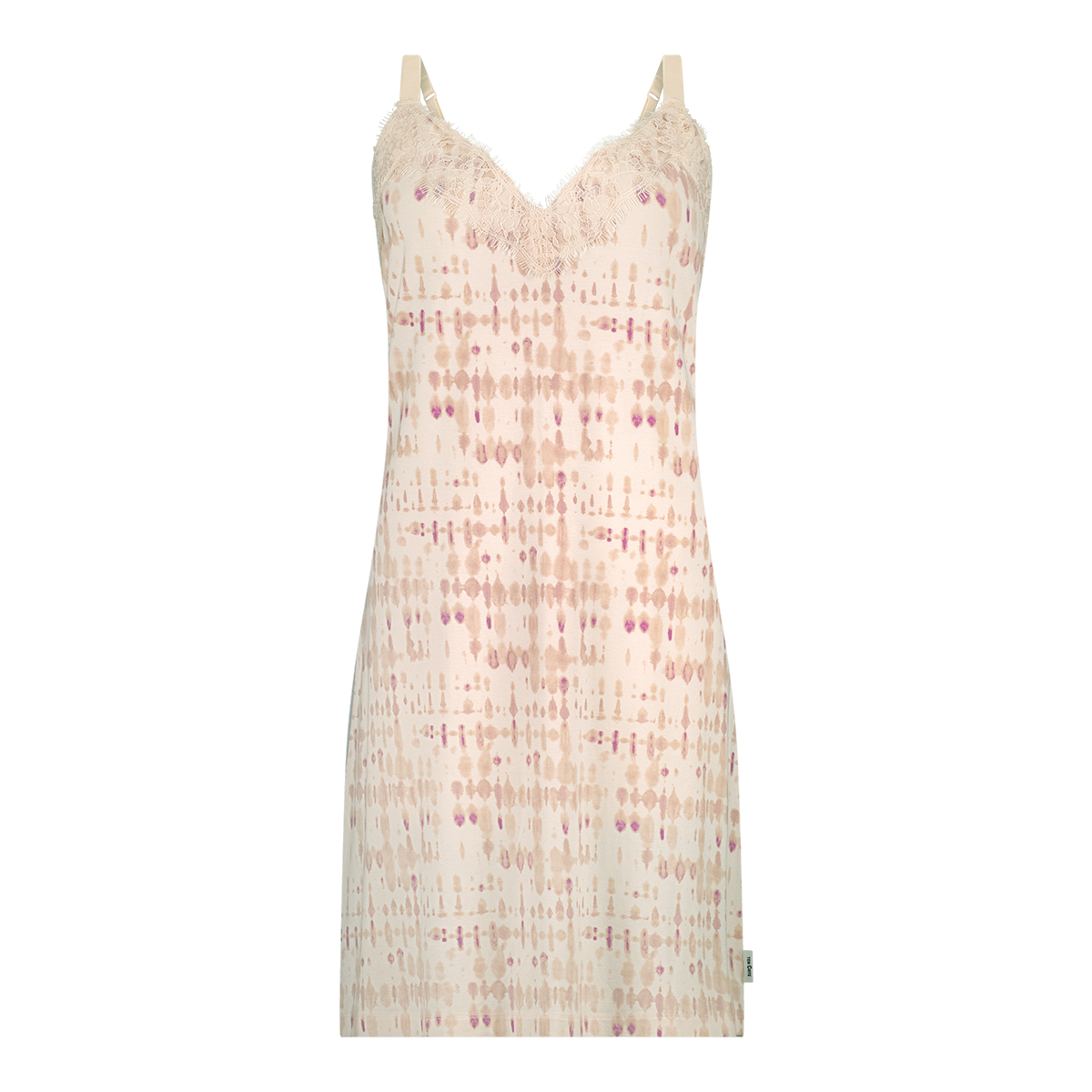 Jurk met kant powder blush batik Jurk met kant powder blush batik