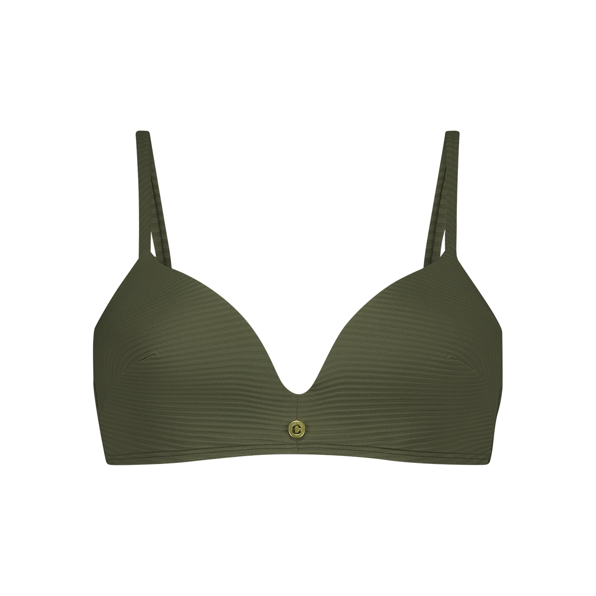 Plunge bikini top deep olive 