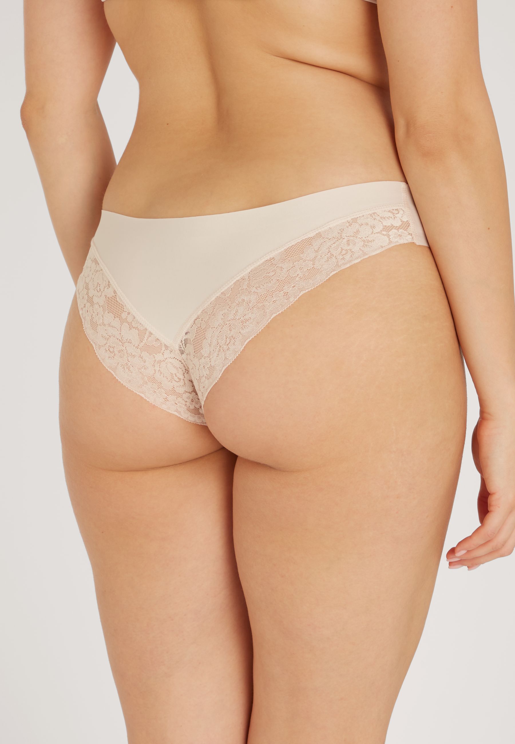 high waist brazilian met kant almond