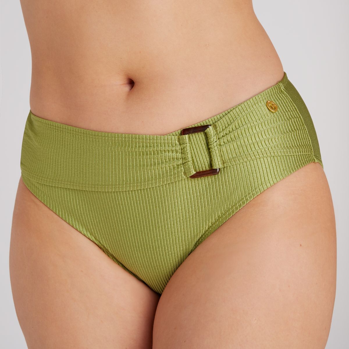 Bikini bottom buckle shiny green