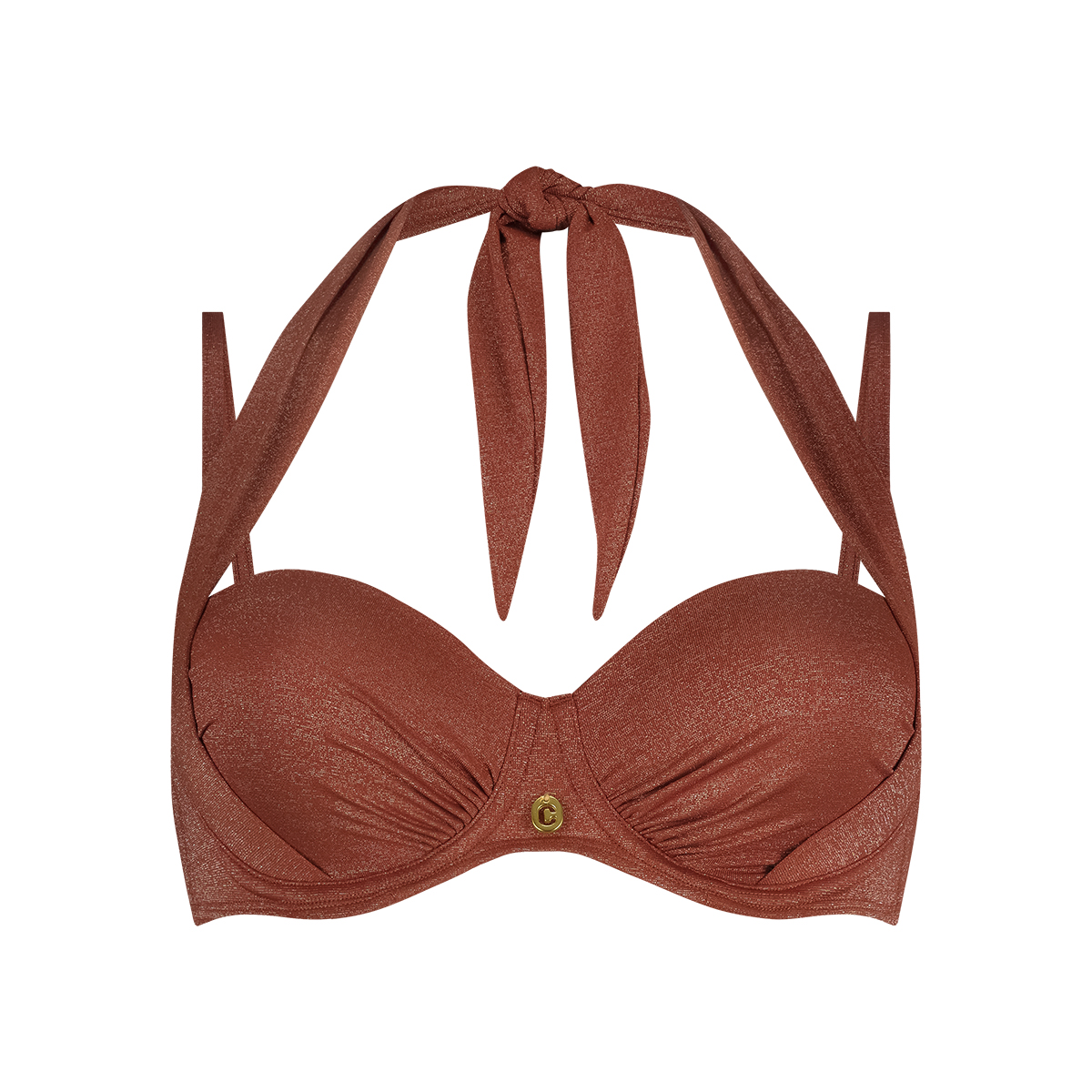 Multiway bikini top warm caramel