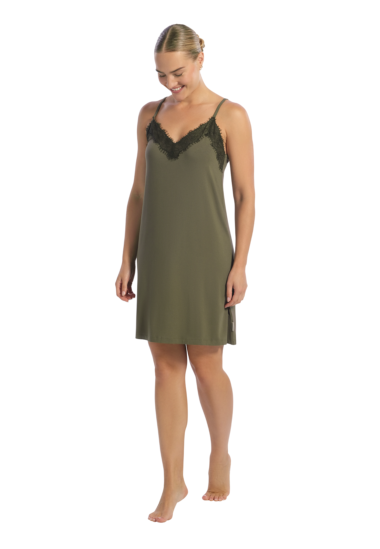 Jurk met kant forest mist 