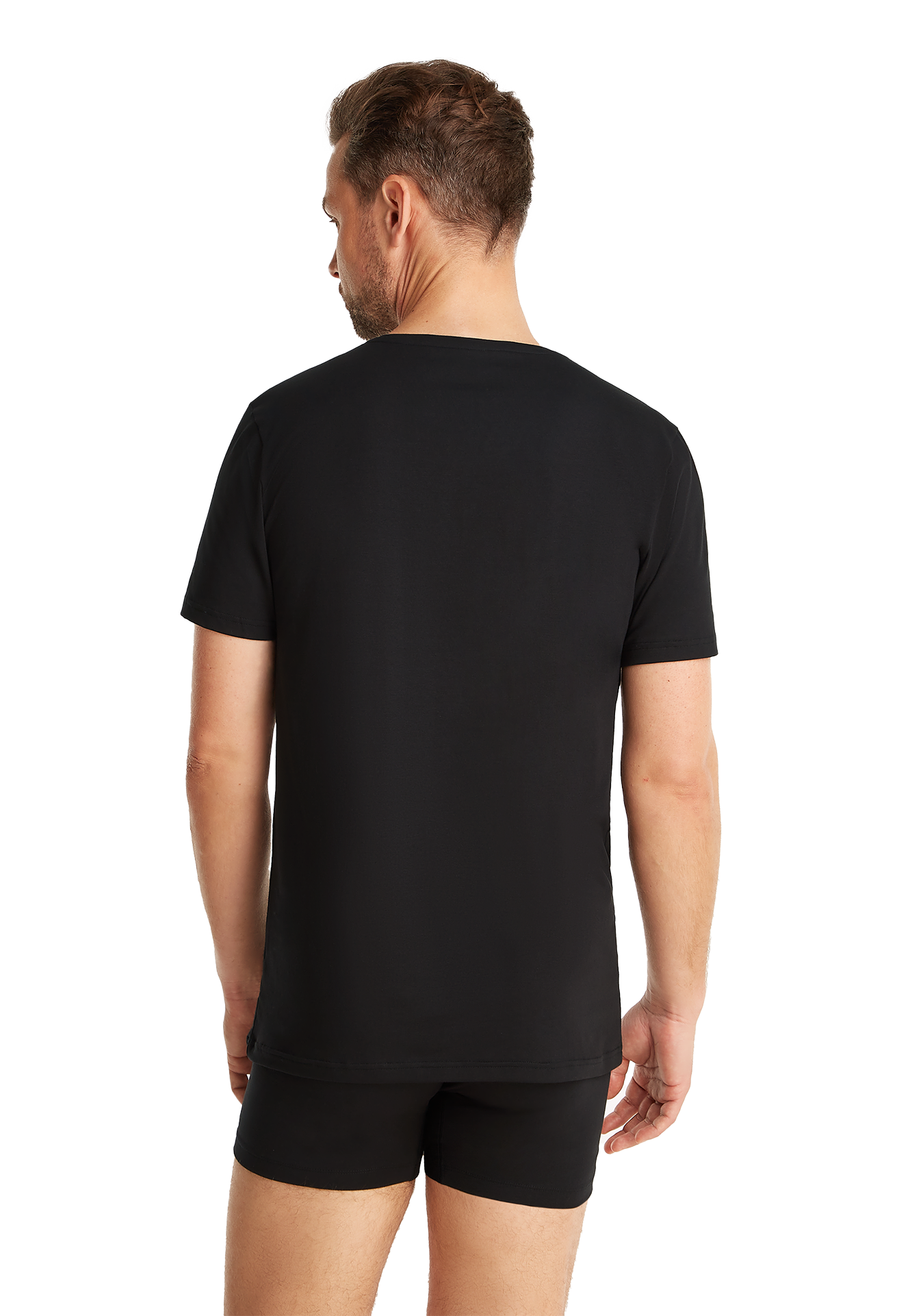T-shirt v-hals zwart 2 pack