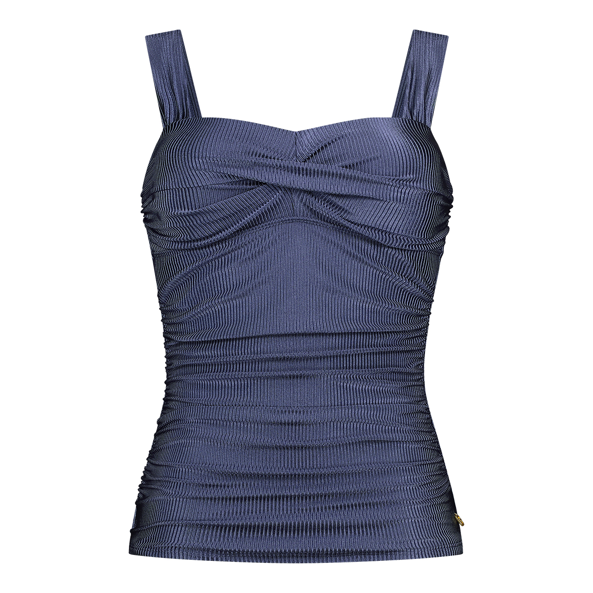 Tankini top twisted shiny indigo