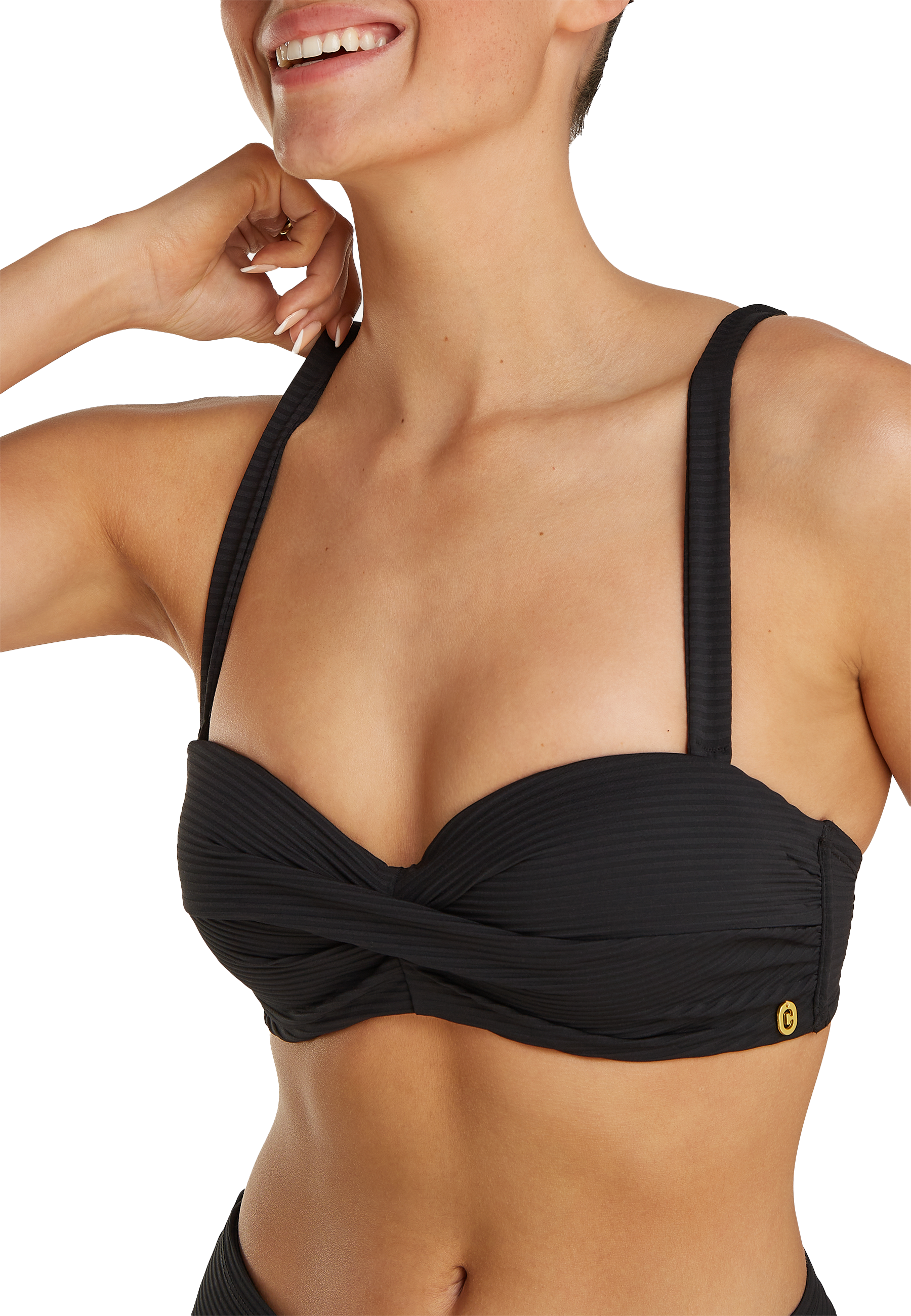 Twisted bikini top zwart 