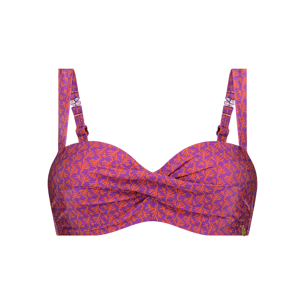 Twisted bikini top coral maat 40F (80F)