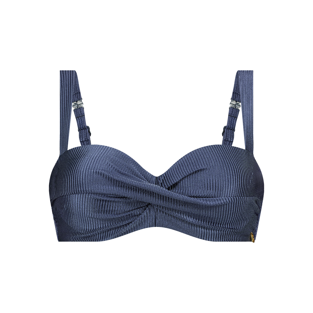 Twisted bikini top shiny indigo maat 36F (70F)