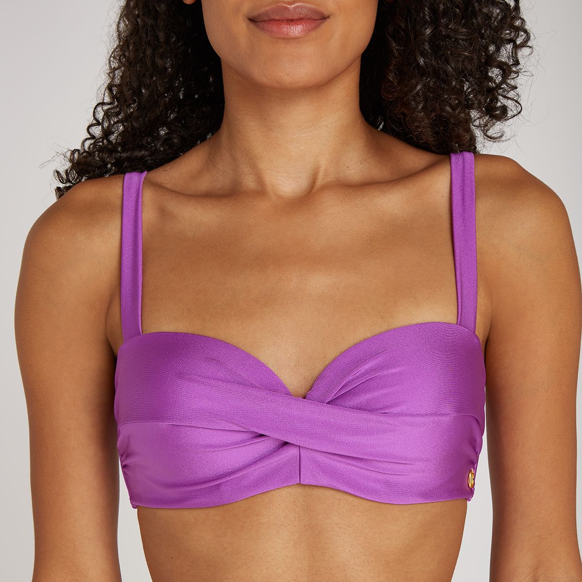 Twisted bikini top shiny lilac