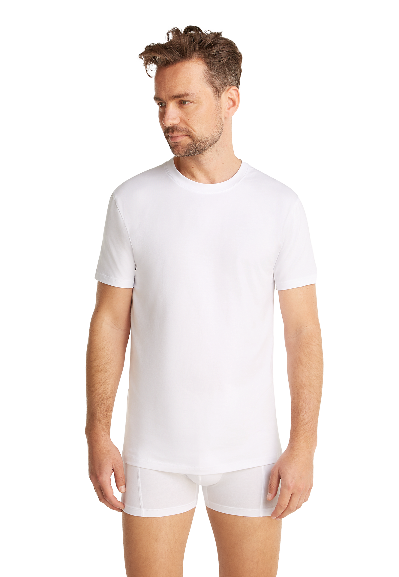 T-shirt high neck wit 2 pack