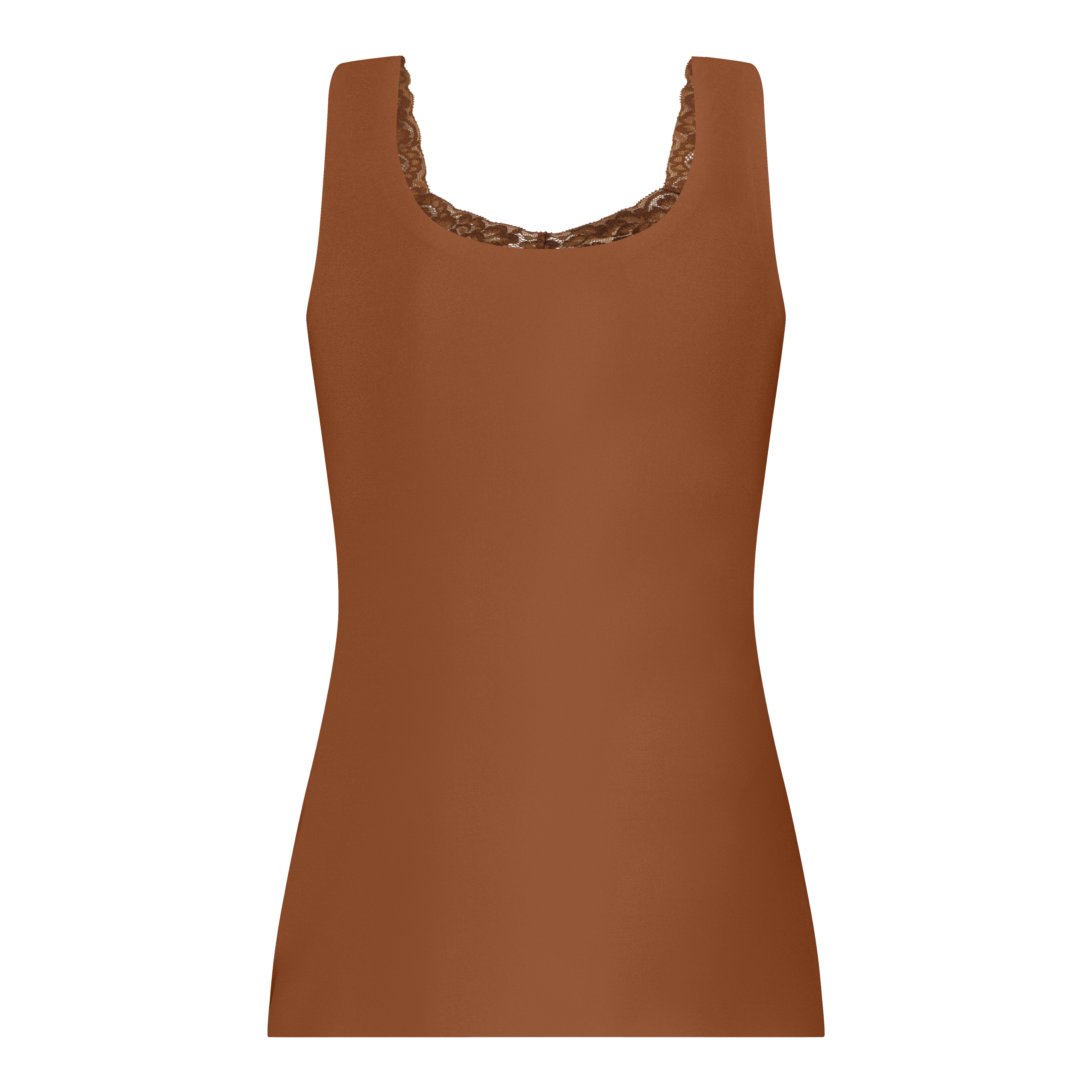 singlet met kant pecan