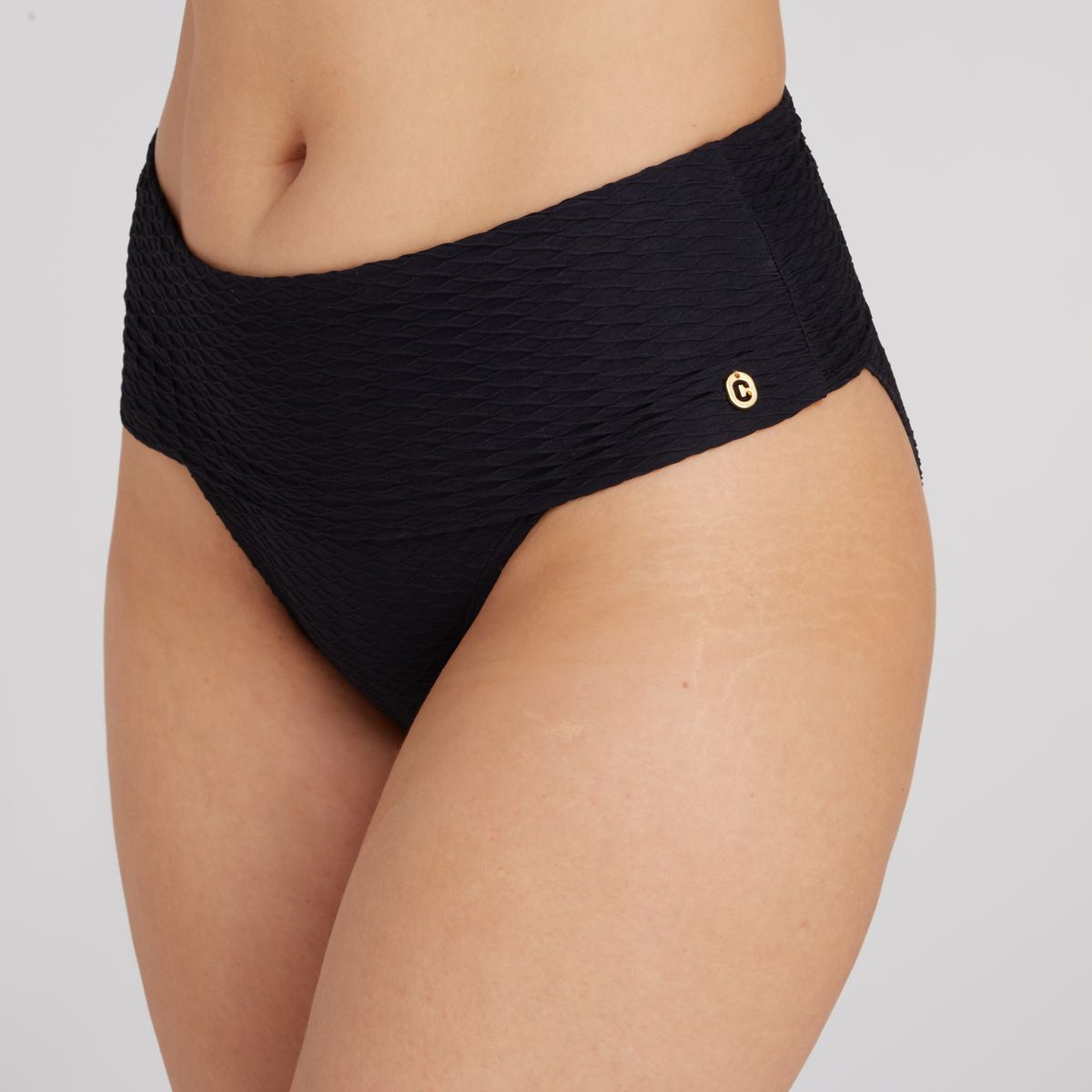 Flipover bikini bottom black snake 