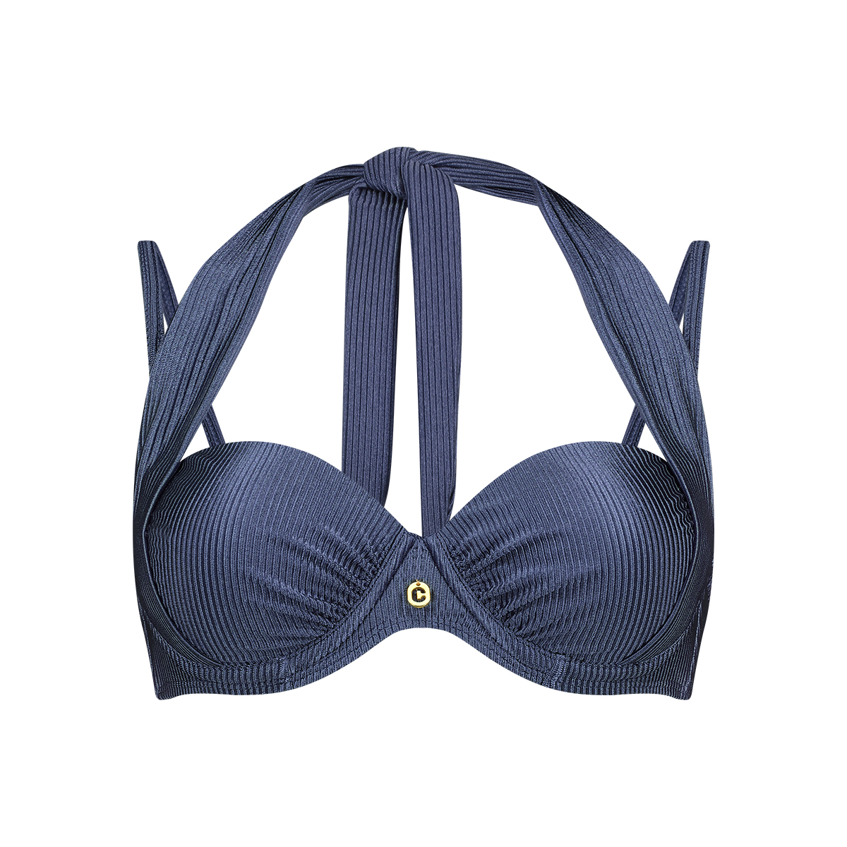 multiway bikini top shiny indigo