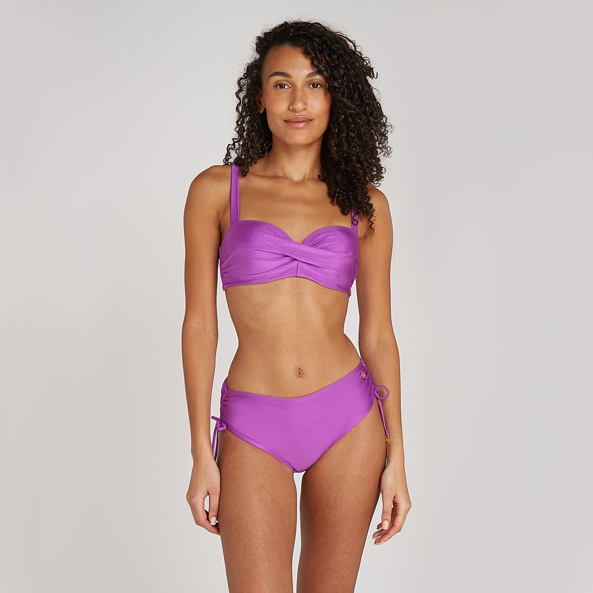 Bikini bottom midi bow shiny lilac