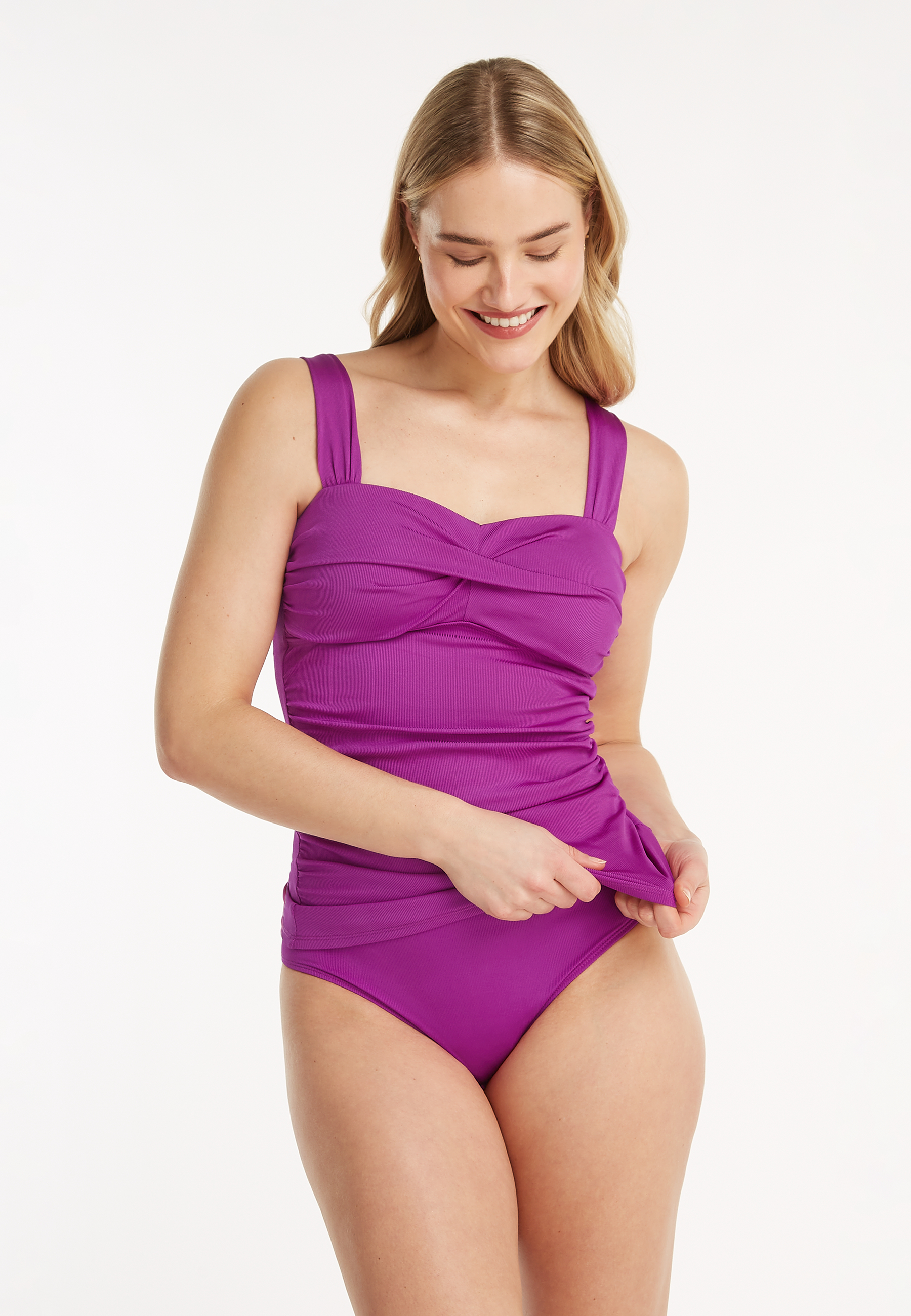 Twisted tankini top wildberry