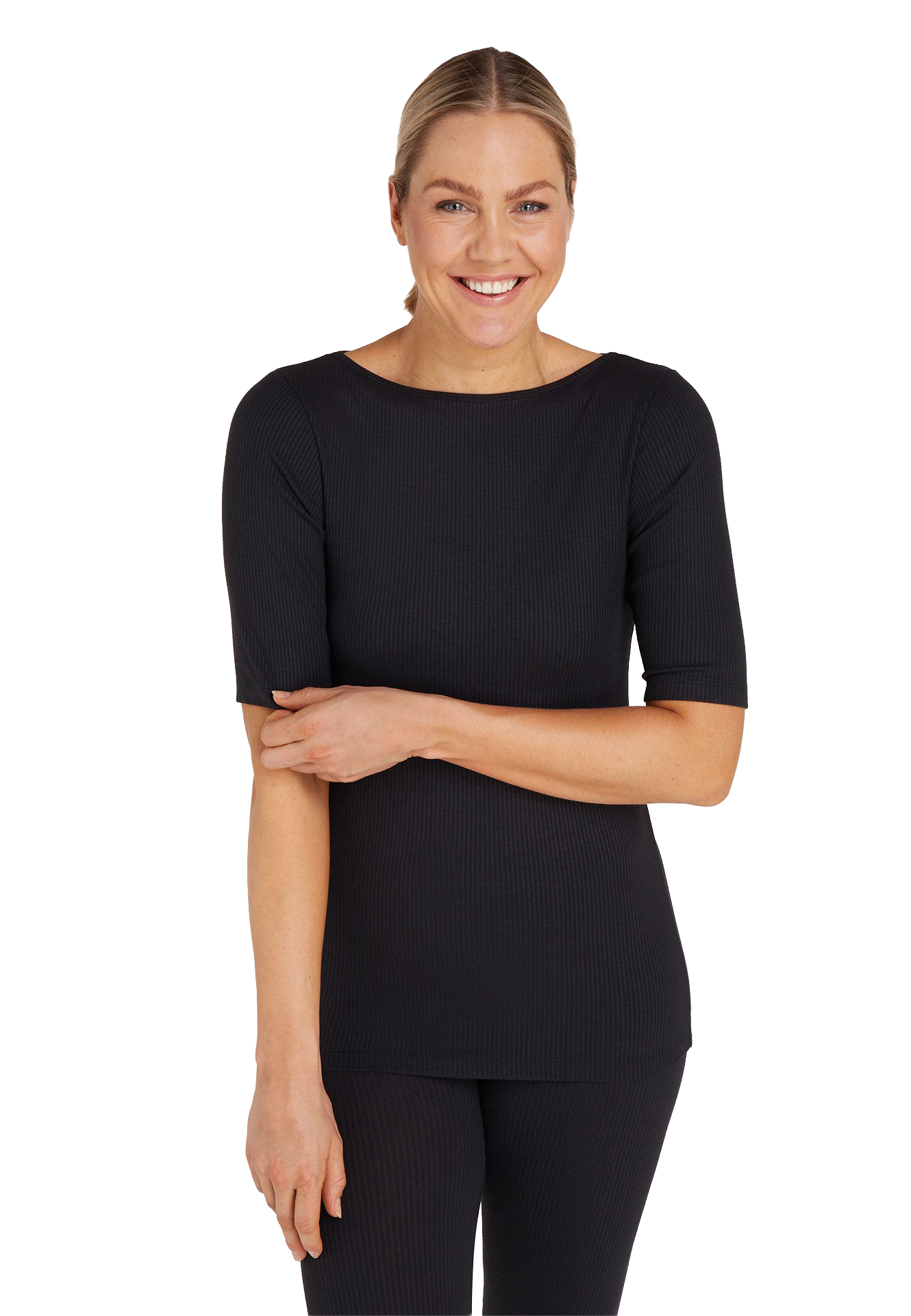 Thermo t-shirt zwart rib