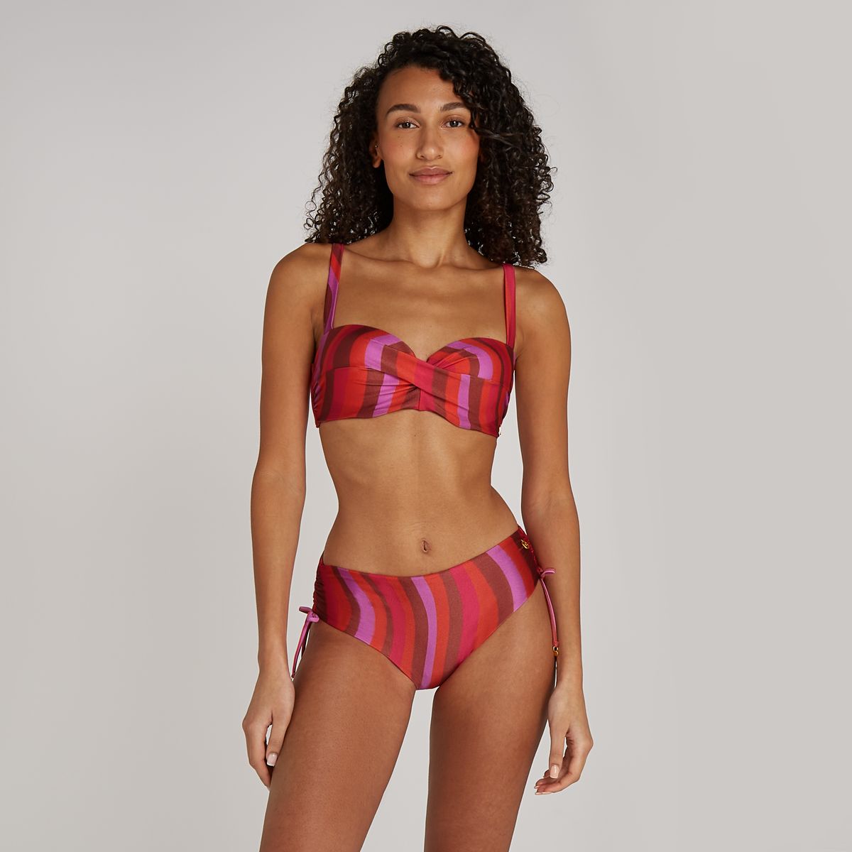 Bikini bottom midi bow shiny wave