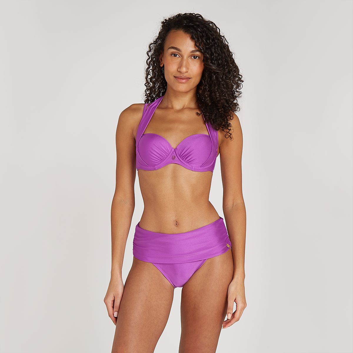 Flipover bikini bottom shiny lilac