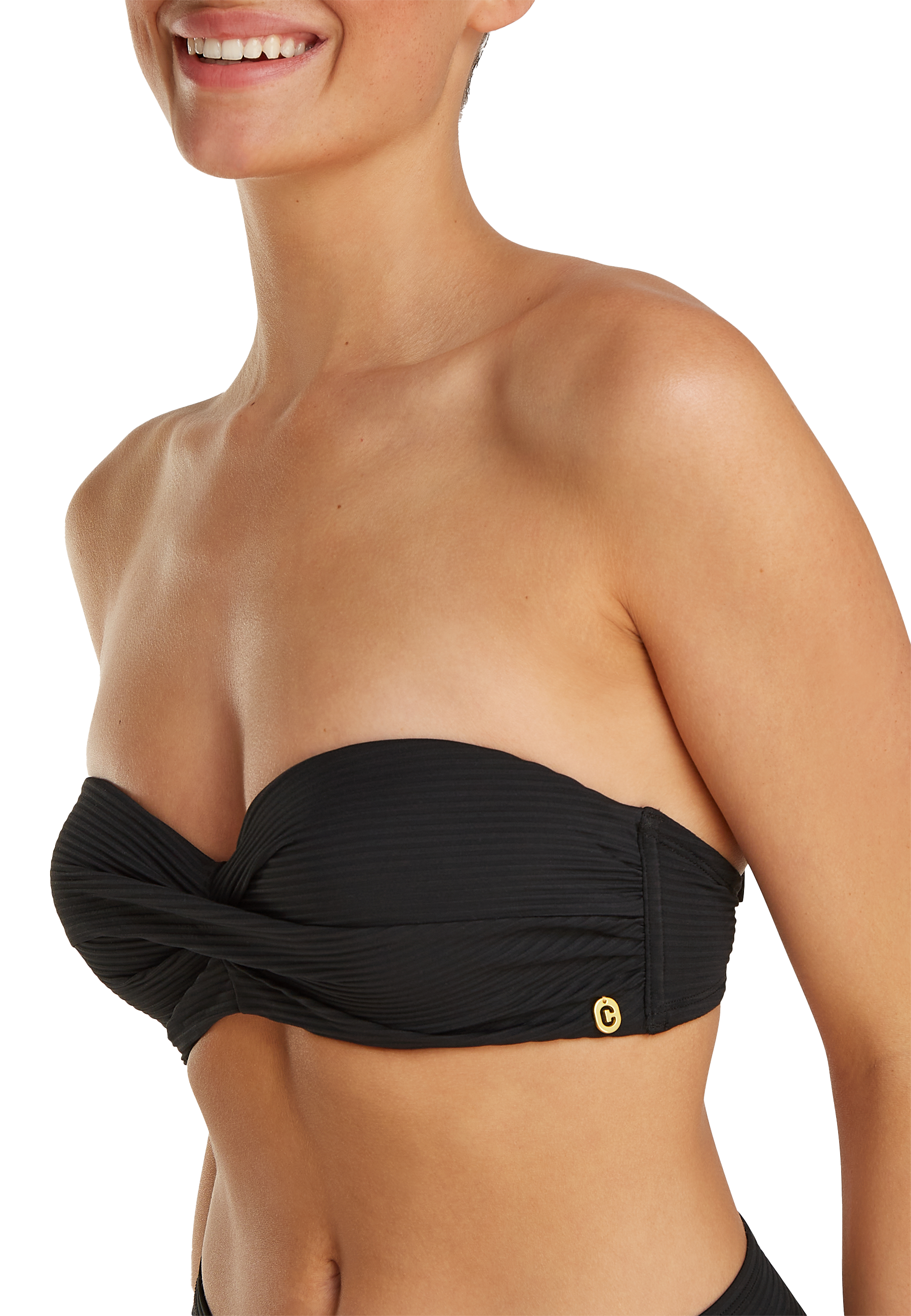 Twisted bikini top zwart 