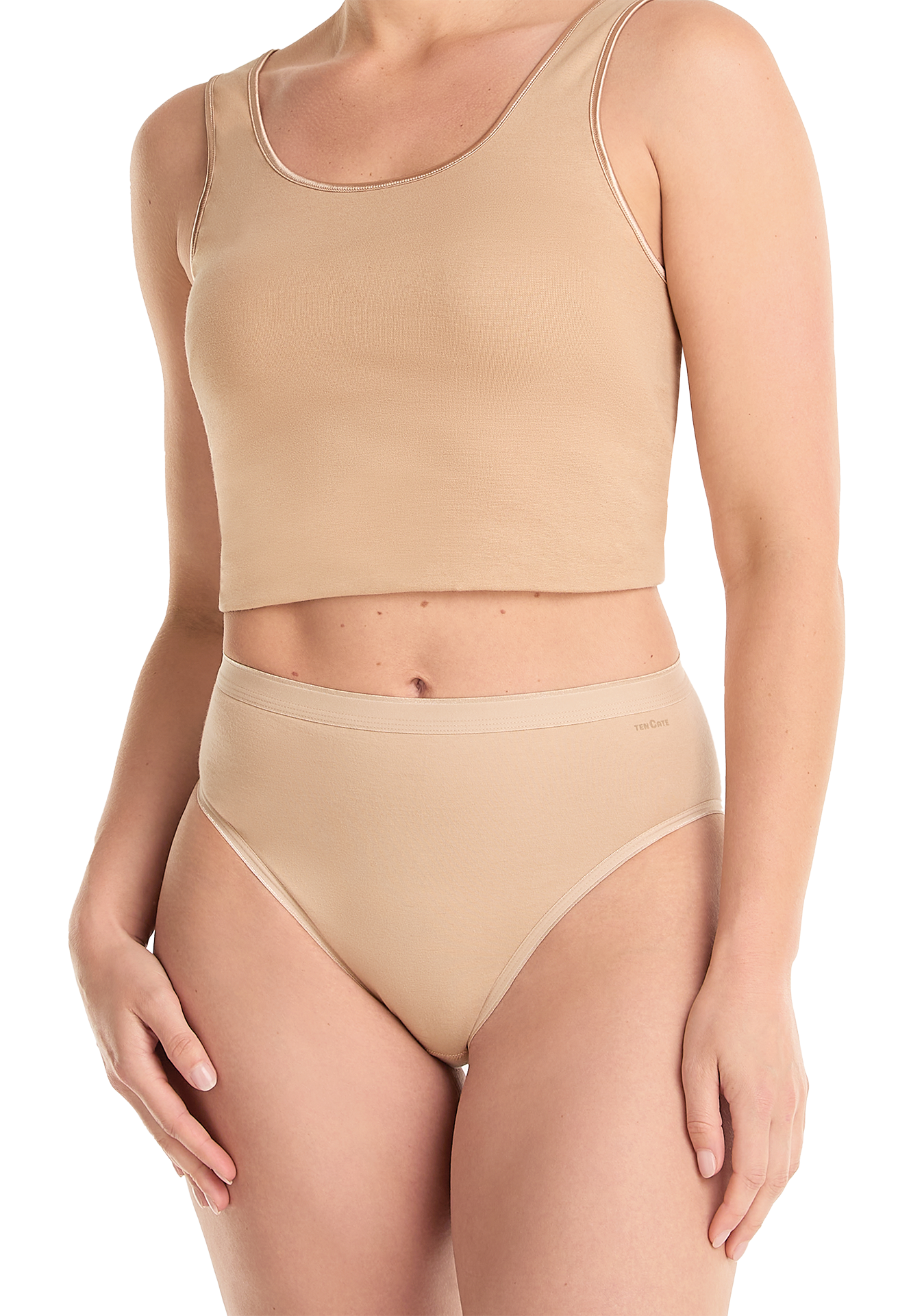 high leg beige 2 pack