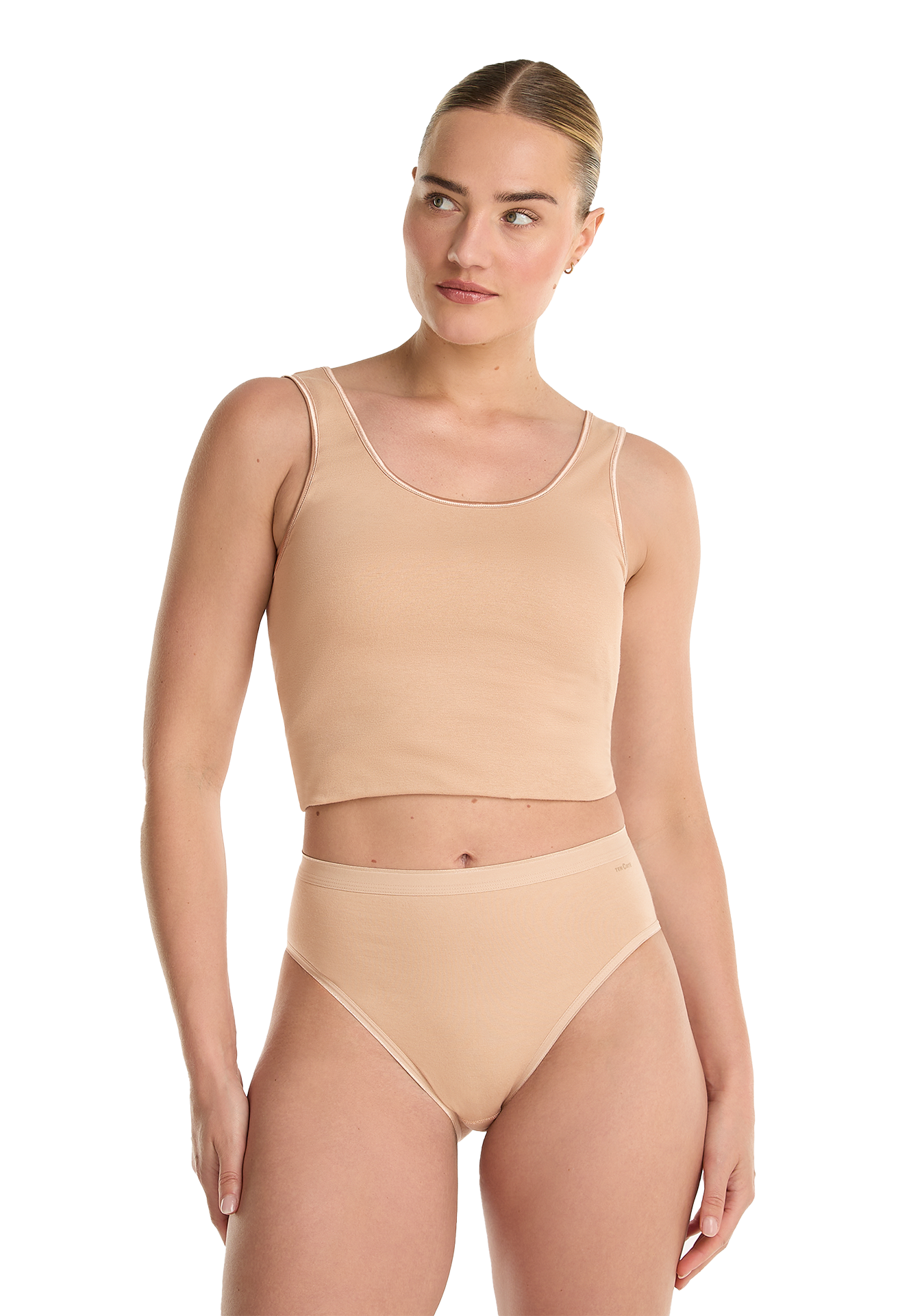 high leg beige 2 pack