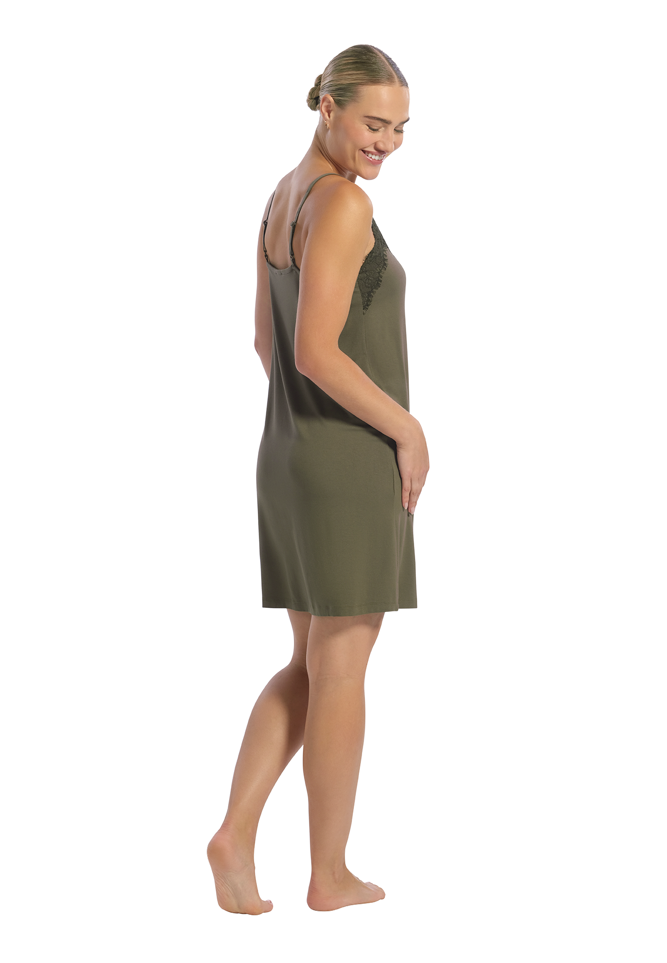 Jurk met kant forest mist 