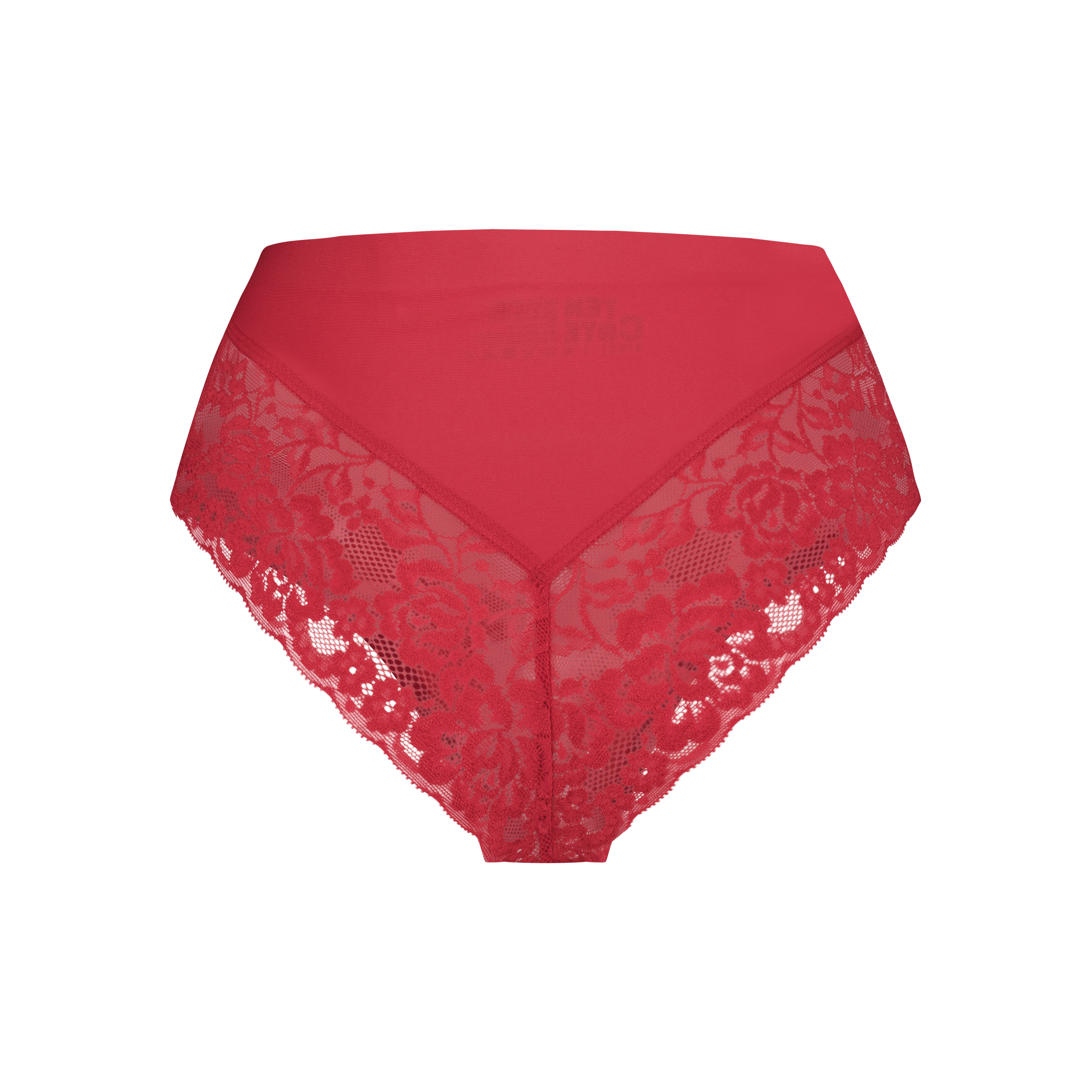 high waist brazilian met kant rood