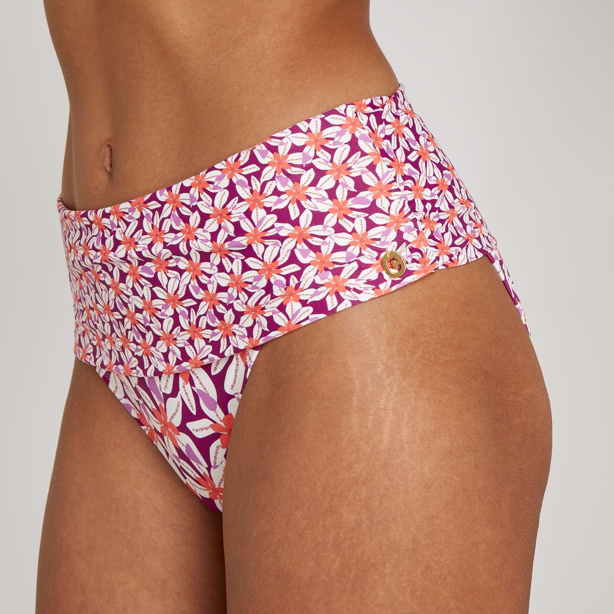 Flipover bikini bottom summer flowers