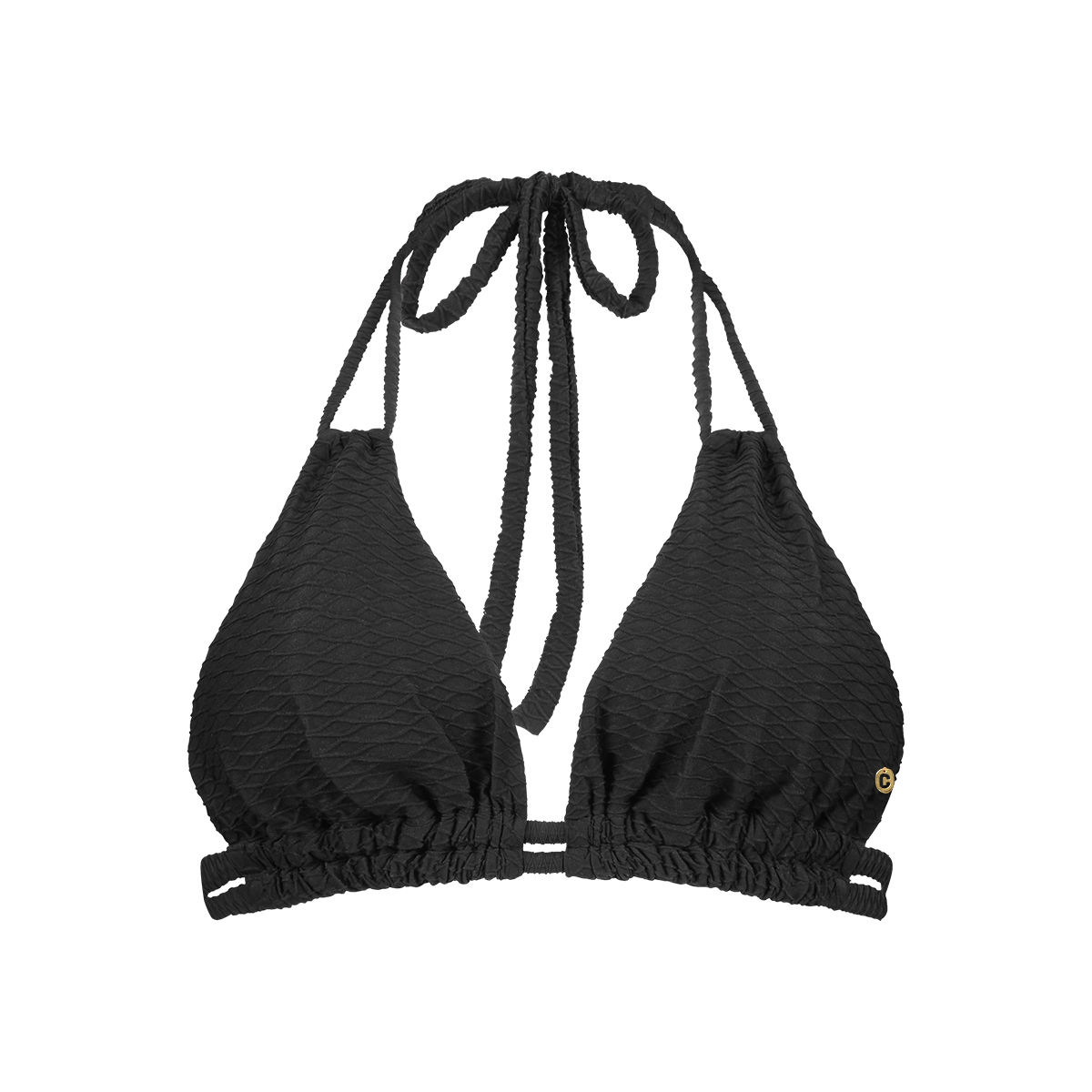 slide triangle bikini top black snake slide triangle bikini top black snake