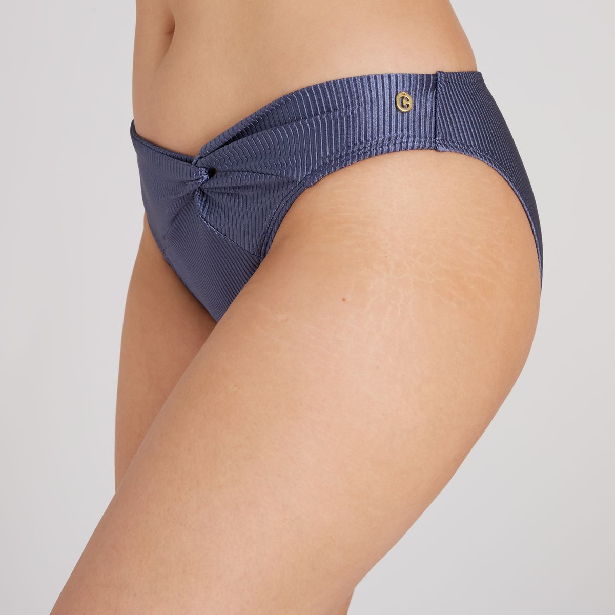 knot bikini bottom shiny indigo