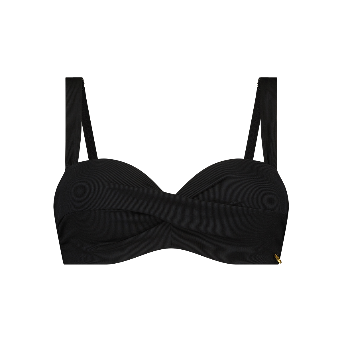 twisted bikini top black rib maat 42C - 85C