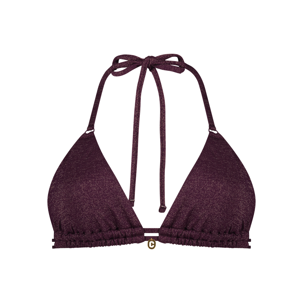 Triangle removable padding bikini wine red