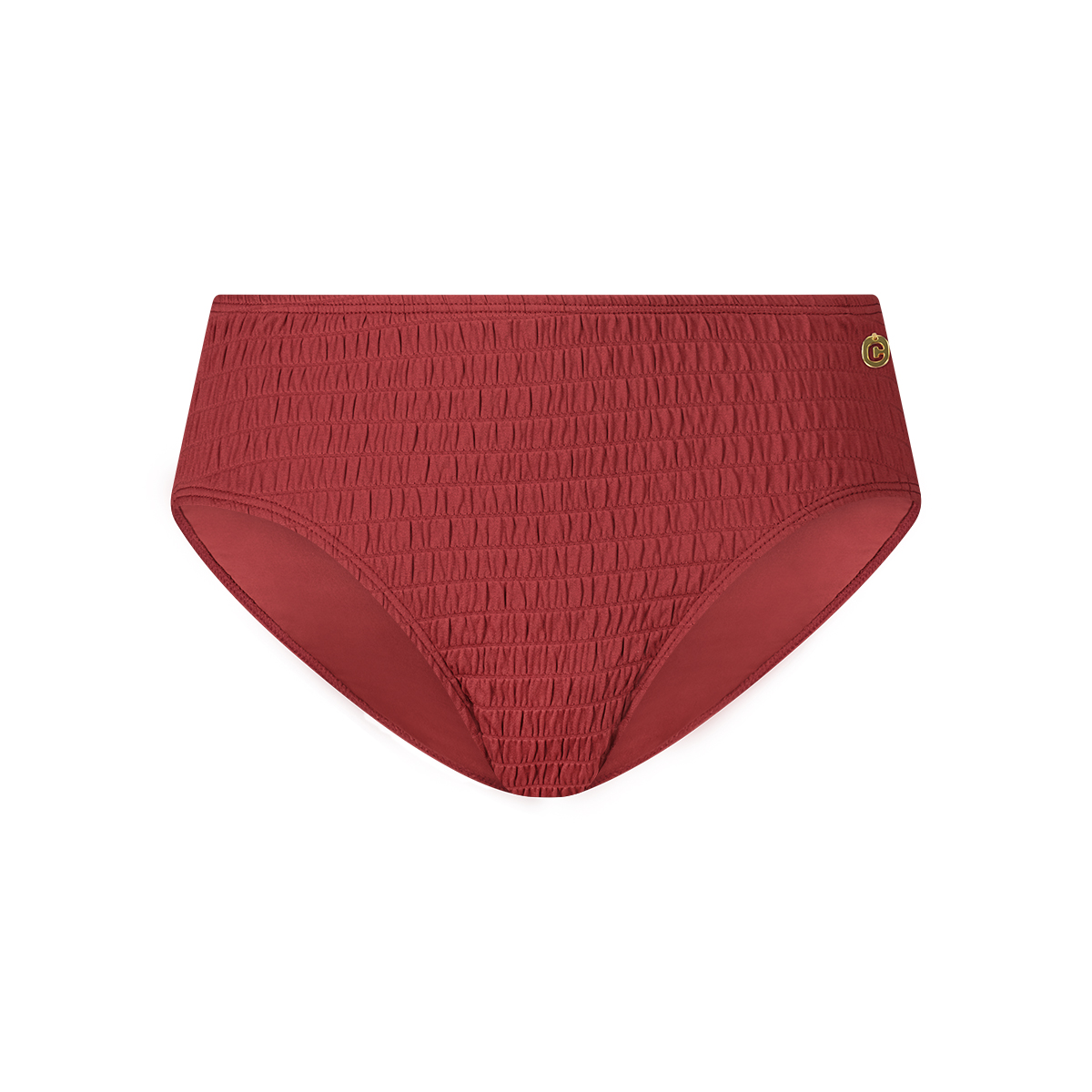 mid waist bikini bottom shiny rouge maat 46