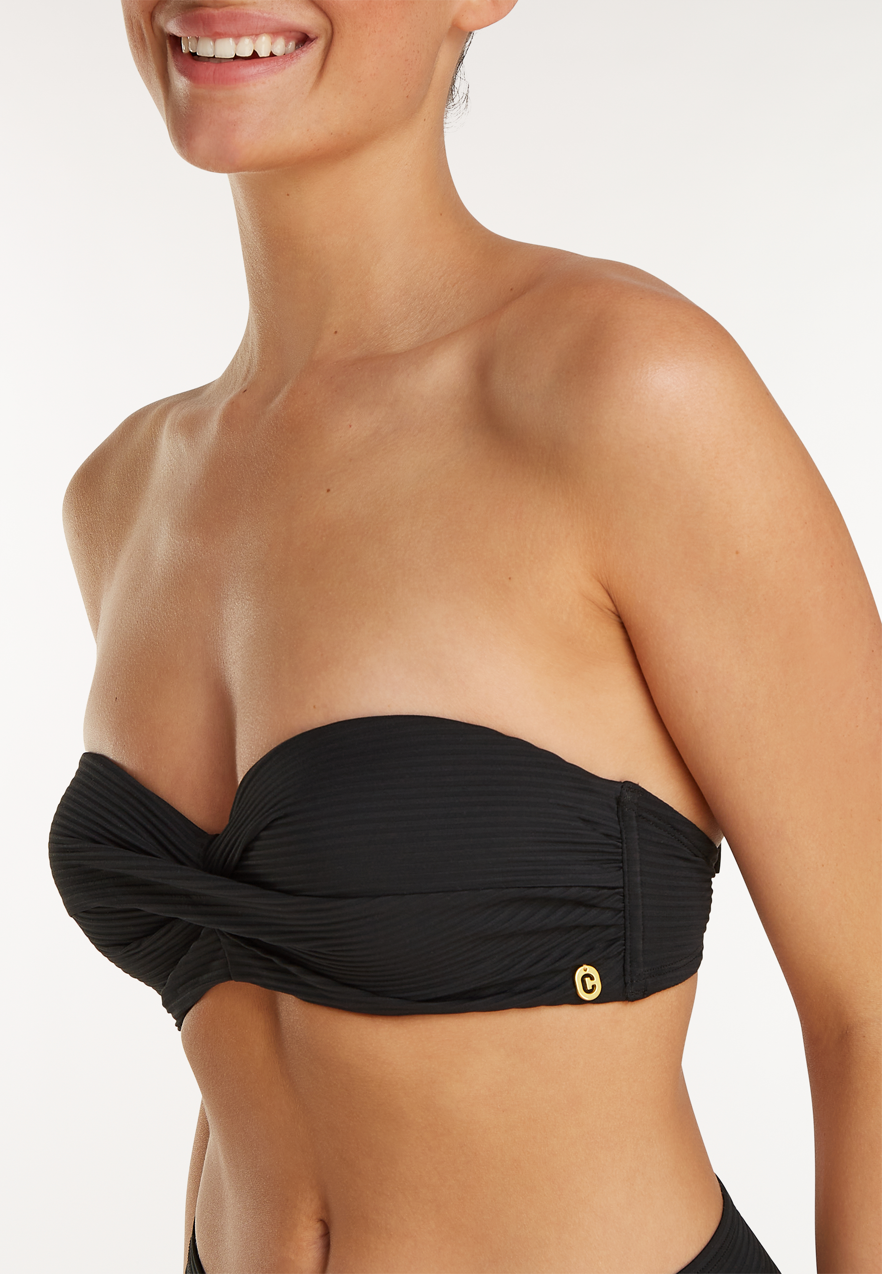 Twisted bikini top zwart 