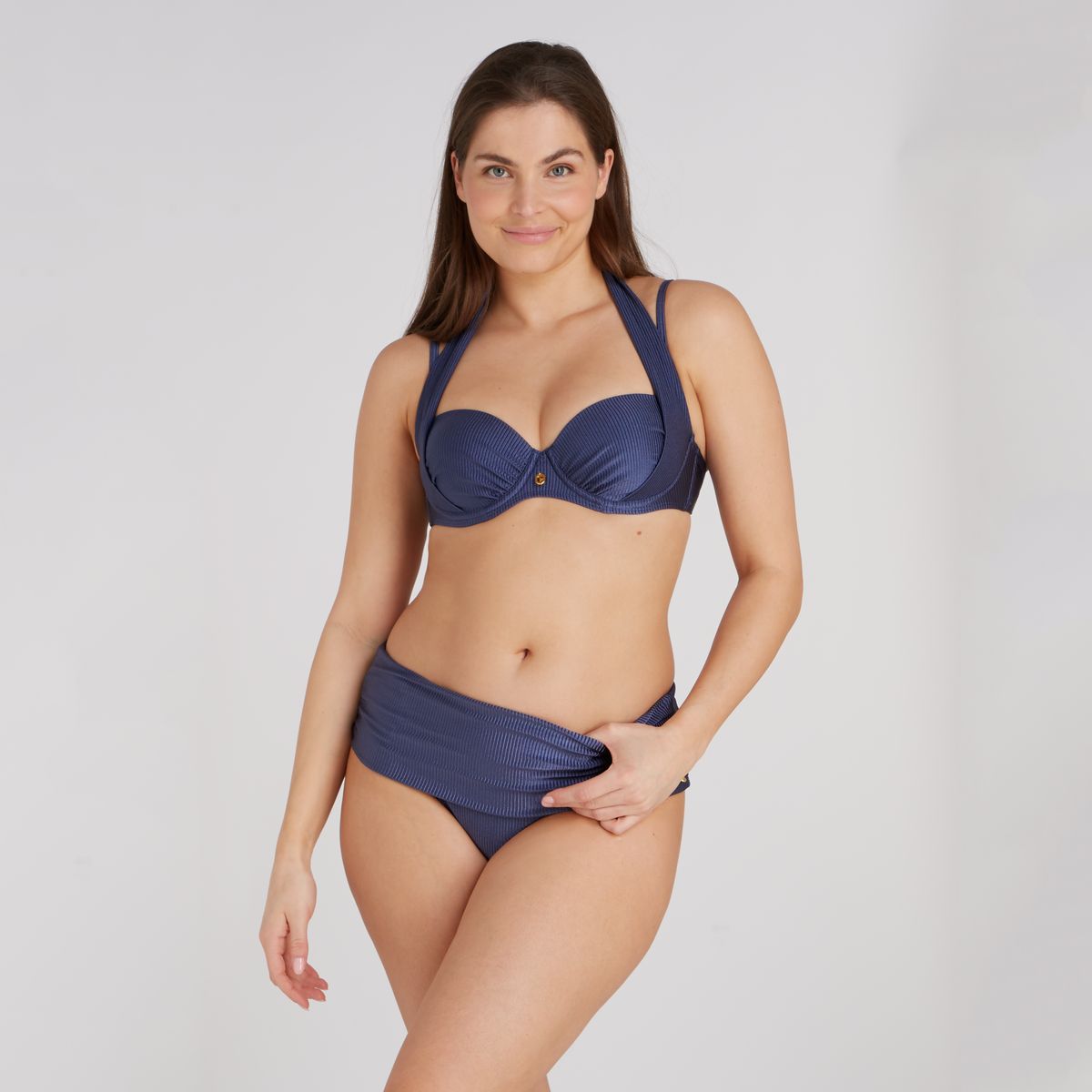 multiway bikini top shiny indigo